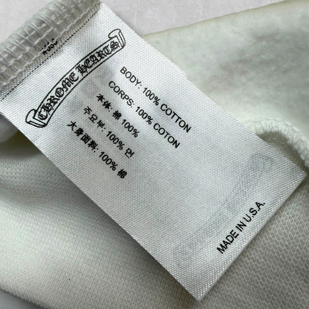 Chrome Hearts Vertical Logo White Hoodie XL