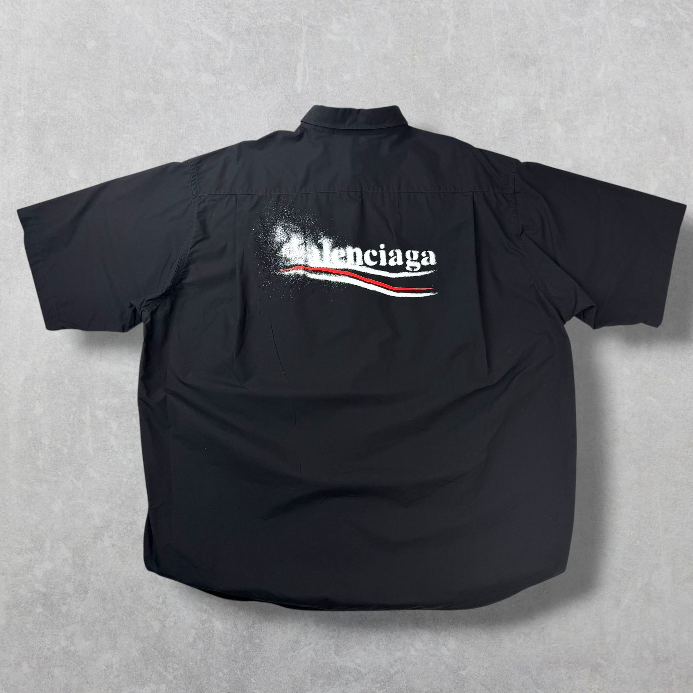 Balenciaga Political Stencil Large Fit Short Sleeve Shirt 43 (XXXL)