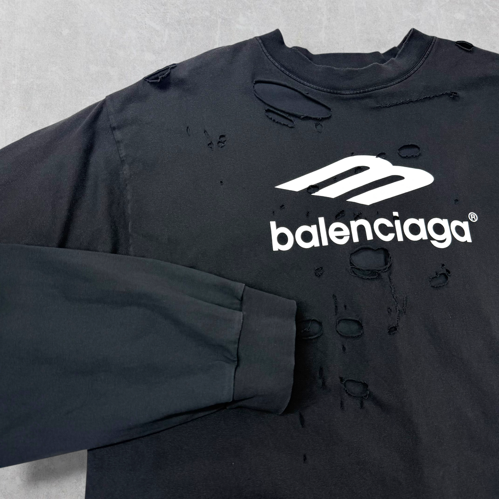 Balenciaga 3B Sport Icon Layered Destroyed L/S Tee L (XL)