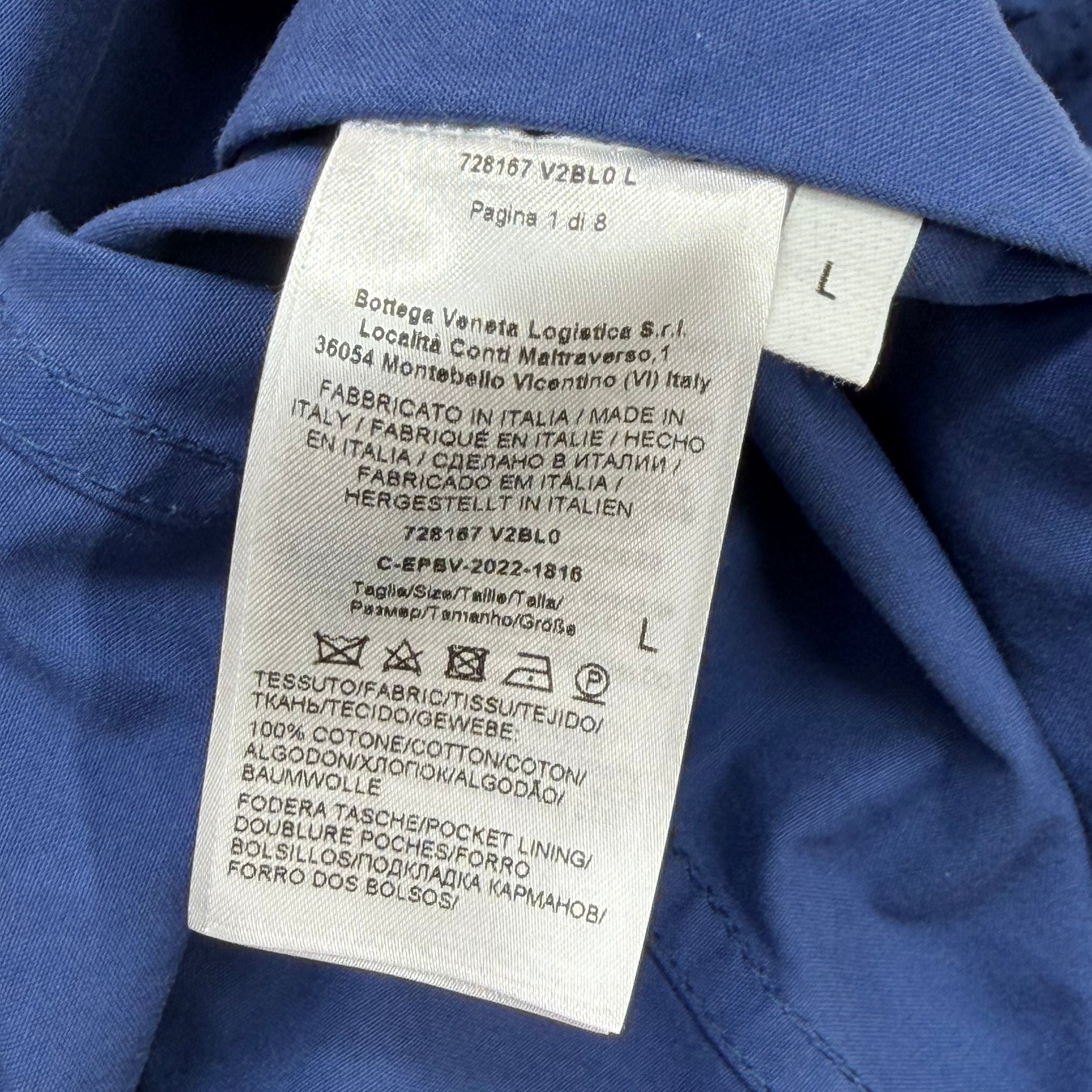 Bottega Veneta Compact Navy Jacket L