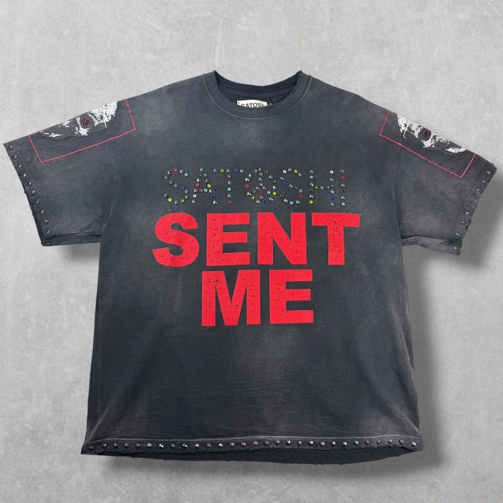 Satoshi Nakamoto Satoshi Sent Me Washed Black Tee XL