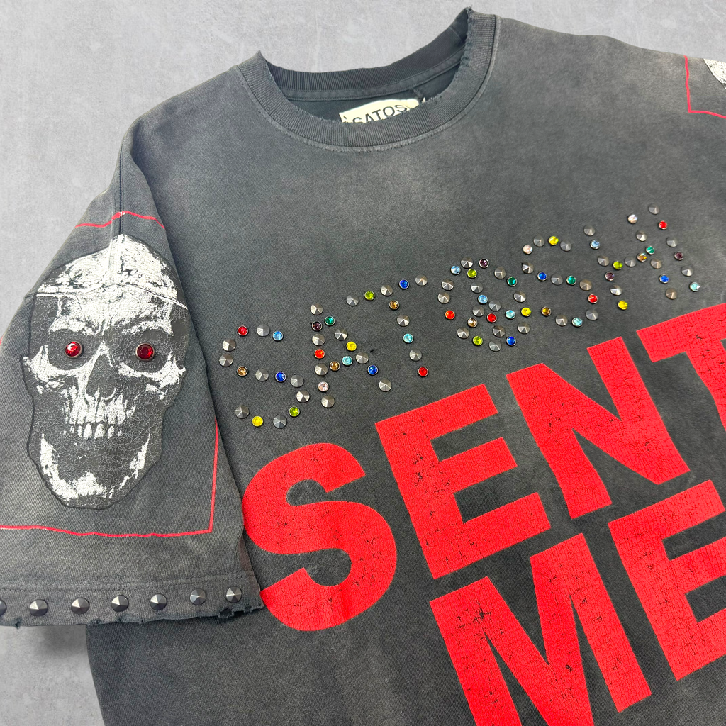 Satoshi Nakamoto Satoshi Sent Me Washed Black Tee XL