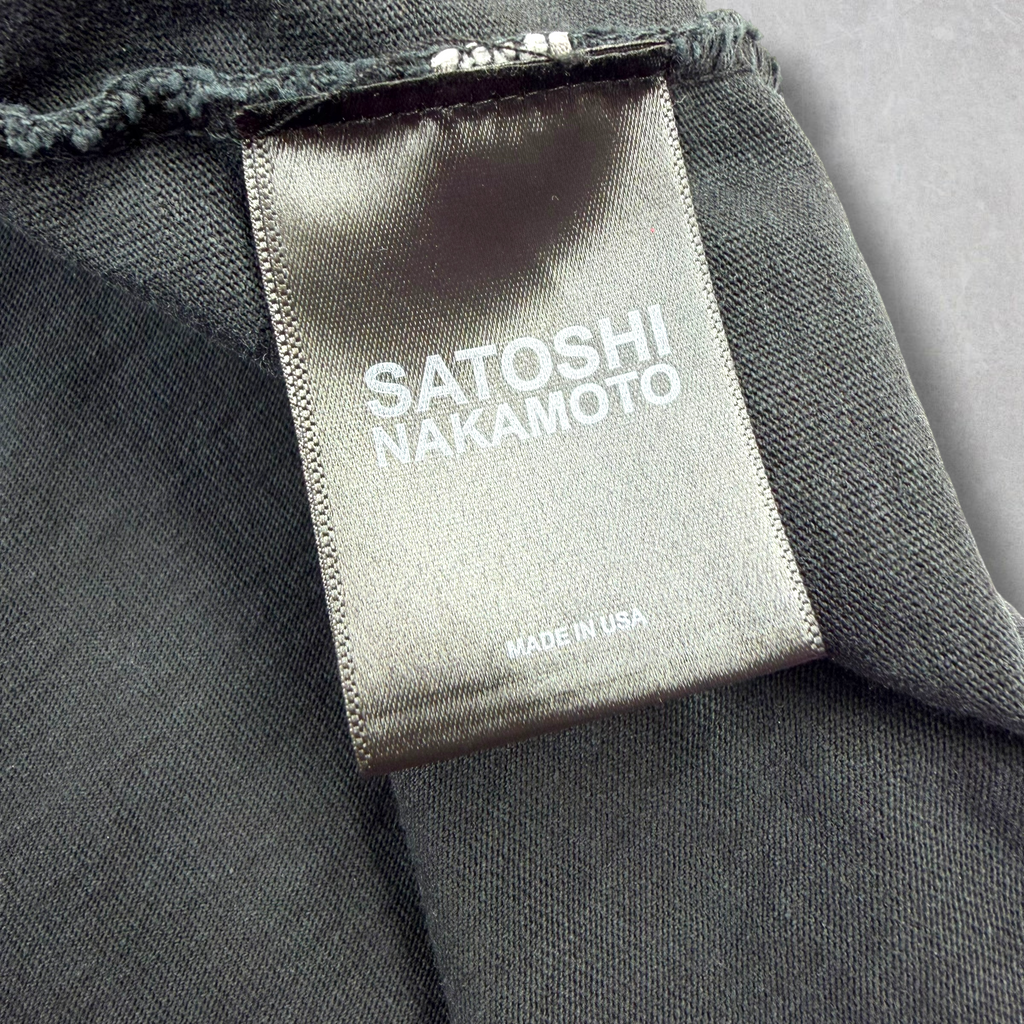 Satoshi Nakamoto Satoshi Sent Me Washed Black Tee XL