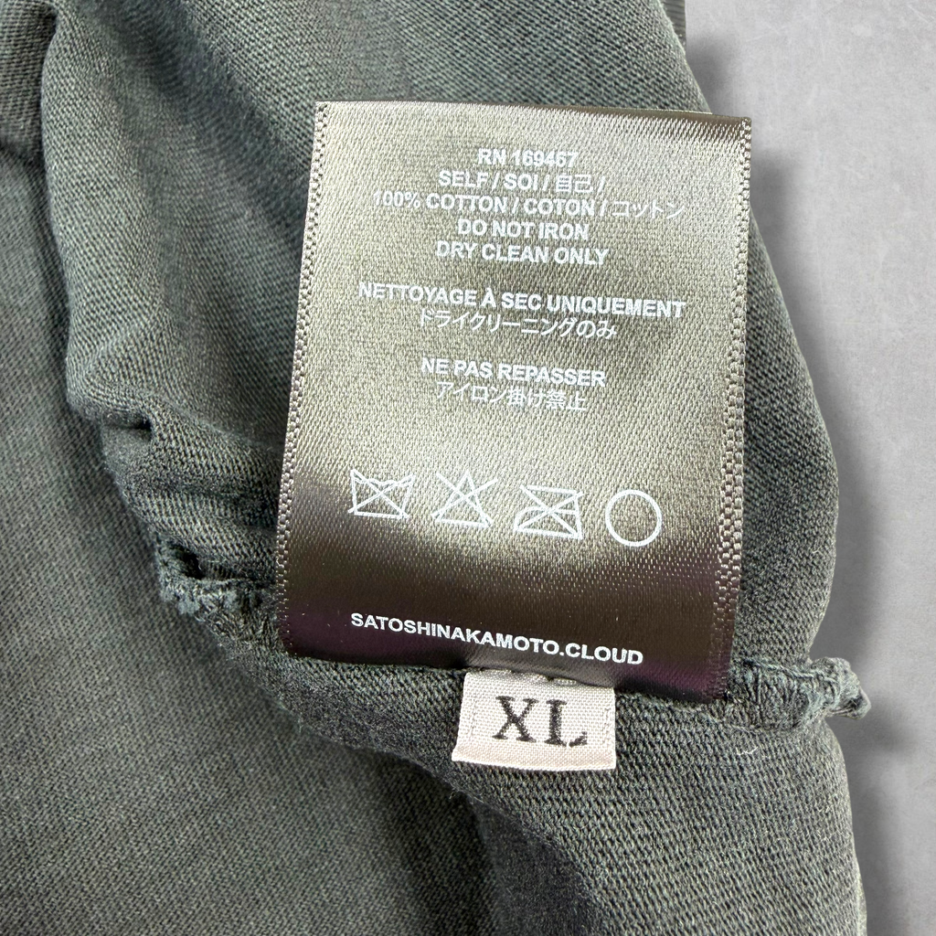 Satoshi Nakamoto Satoshi Sent Me Washed Black Tee XL