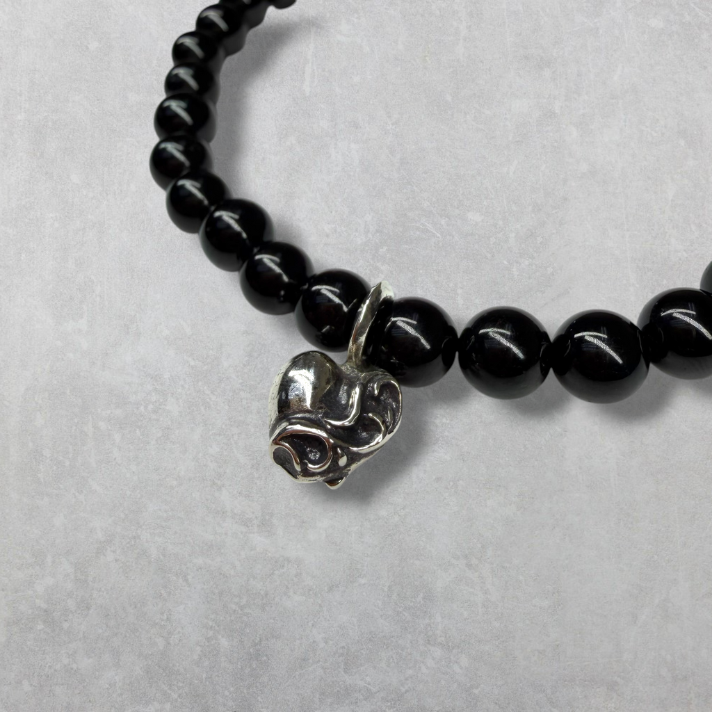 Chrome Hearts 6MM 3 Silver Beaded Bracelet