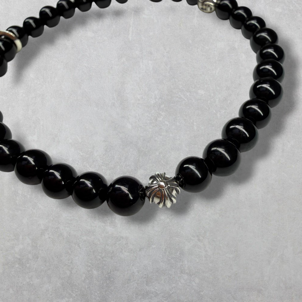 Chrome Hearts 6MM 3 Silver Beaded Bracelet