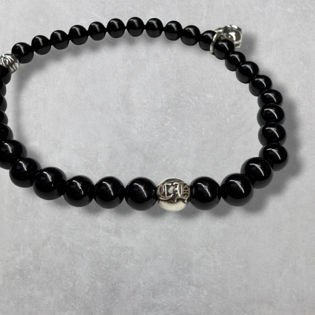 Chrome Hearts 6MM 3 Silver Beaded Bracelet