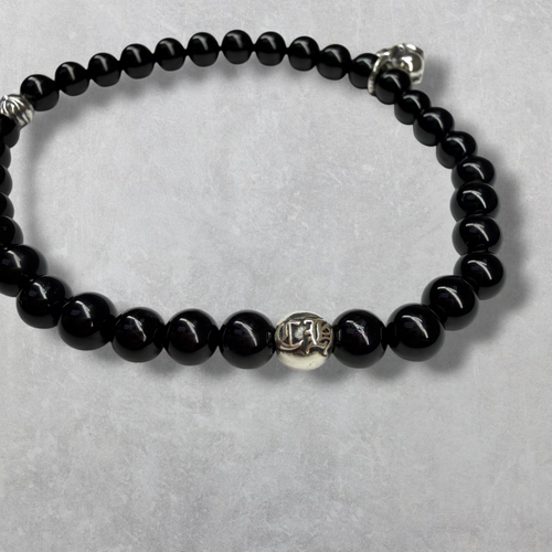 Chrome Hearts 6MM 3 Silver Beaded Bracelet