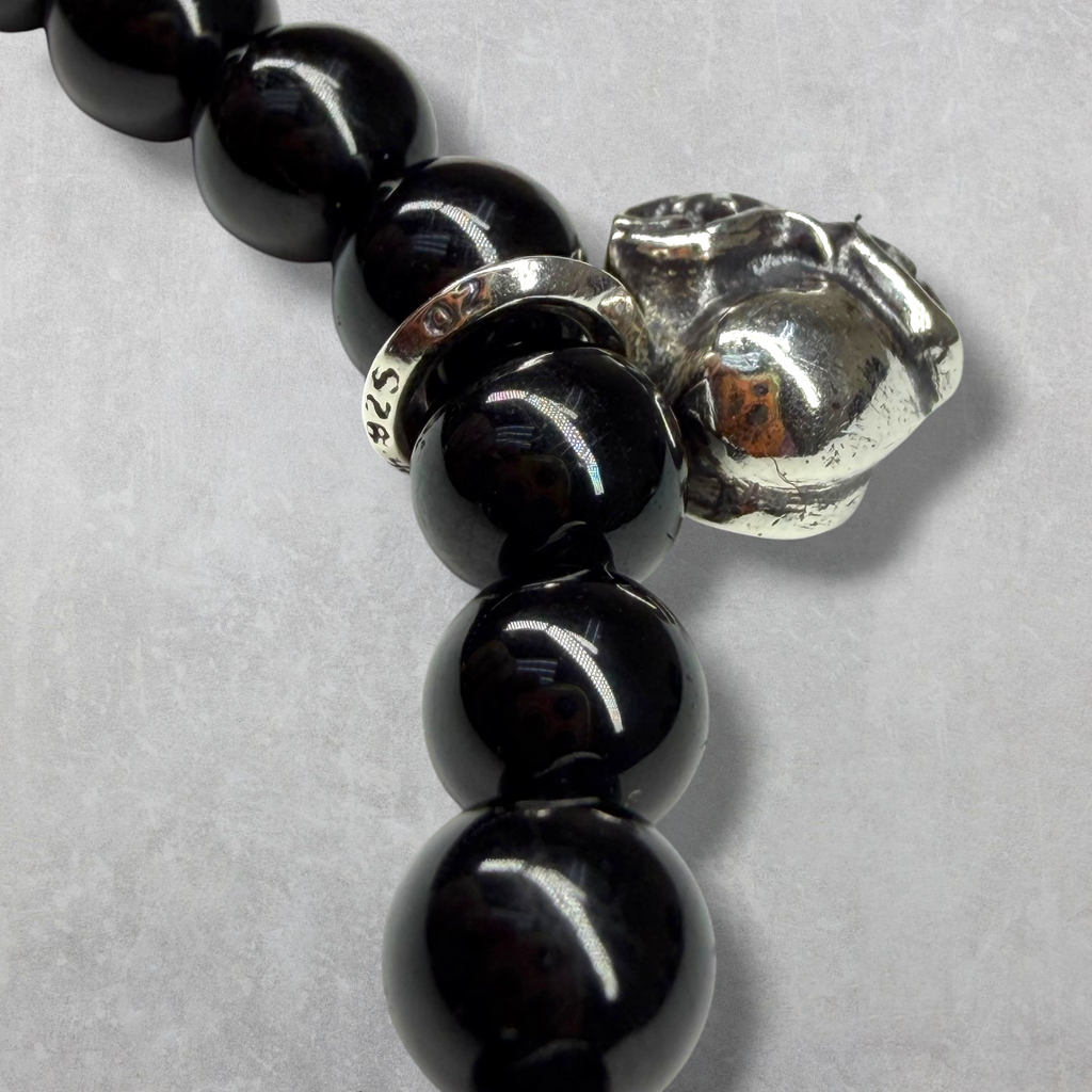 Chrome Hearts 6MM 3 Silver Beaded Bracelet