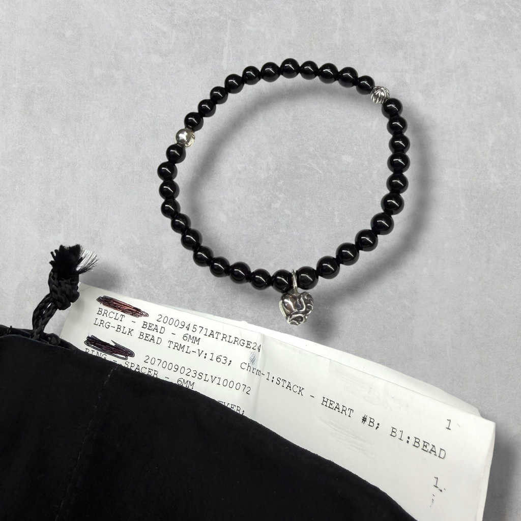 Chrome Hearts 6MM 3 Silver Beaded Bracelet