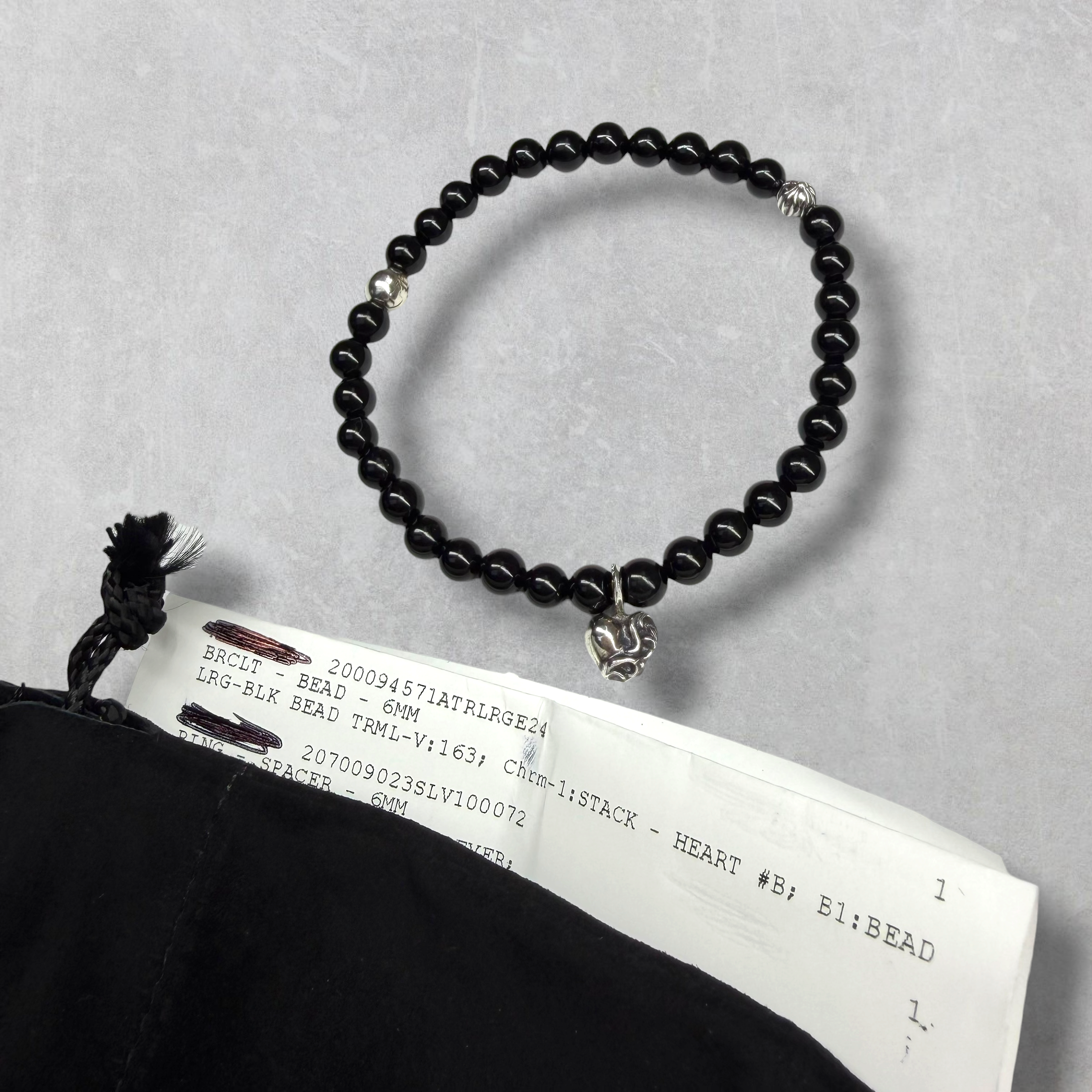 Chrome Hearts 6MM 3 Silver Beaded Bracelet