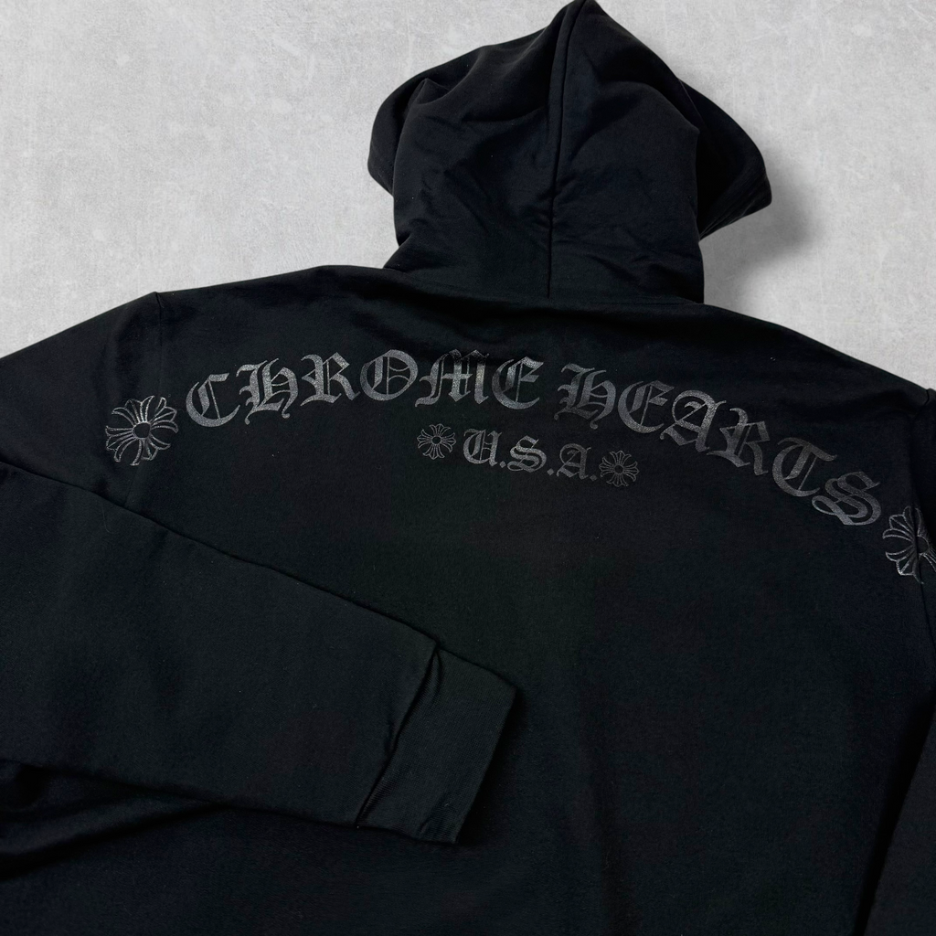 Chrome Hearts Black Floral Hoodie L