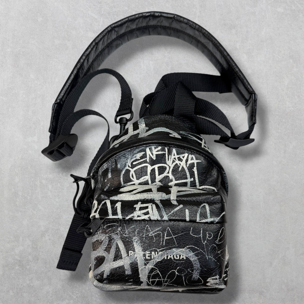 Balenciaga Agneau Arena Graffiti Crossbody Mini Backpack