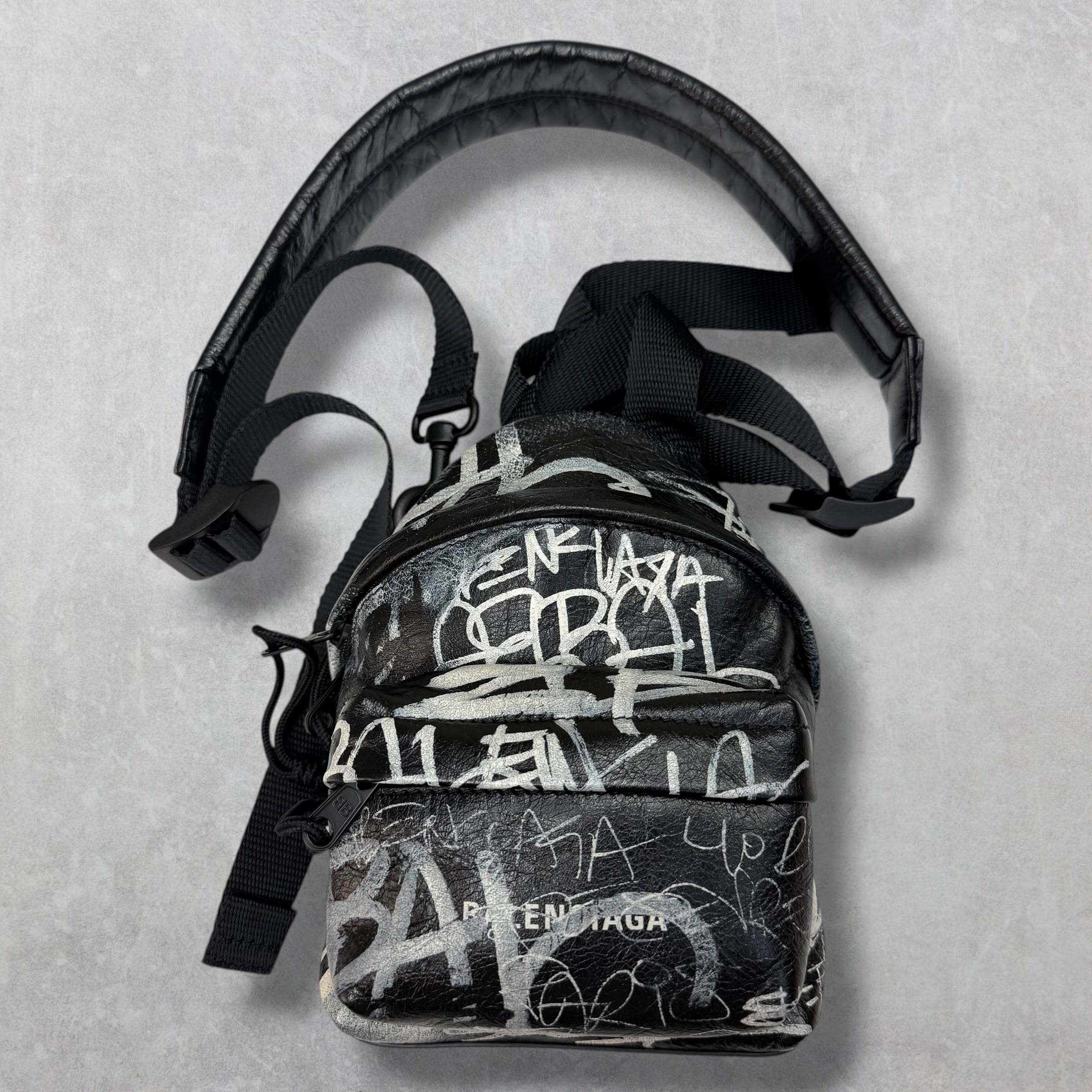 Balenciaga Agneau Arena Graffiti Crossbody Mini Backpack