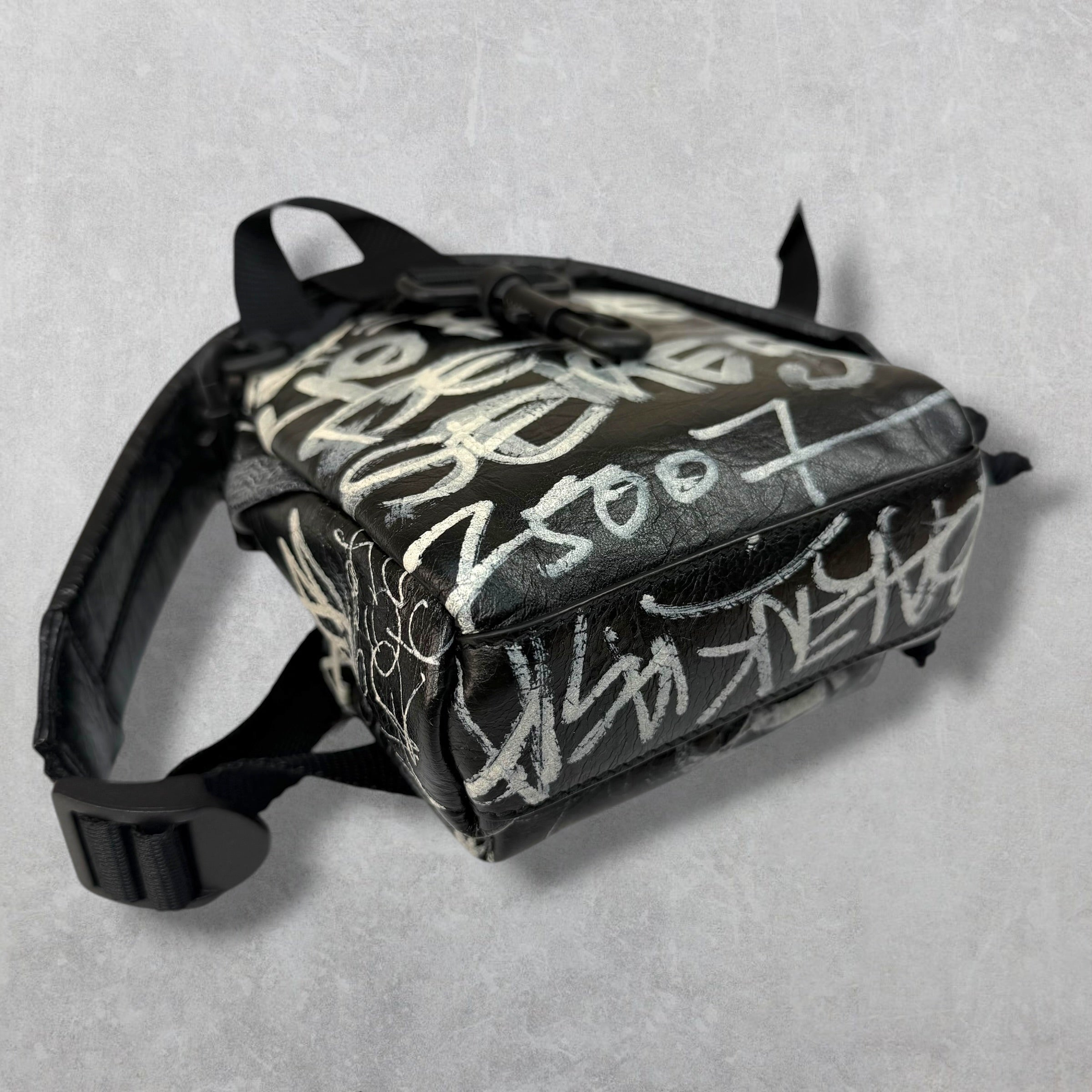 Balenciaga Agneau Arena Graffiti Crossbody Mini Backpack