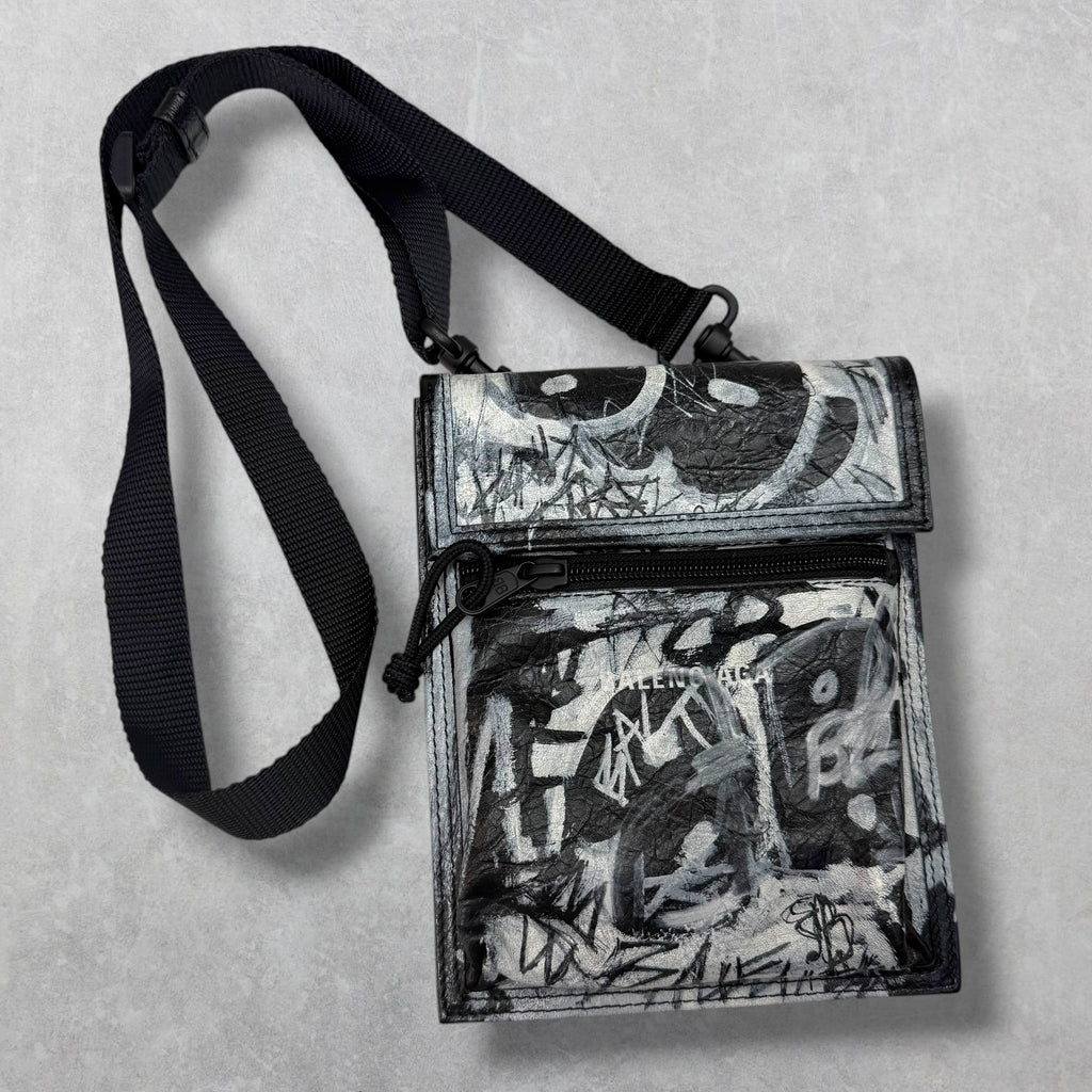 Balenciaga Agneau Arena Graffiti All Over Small Pouch