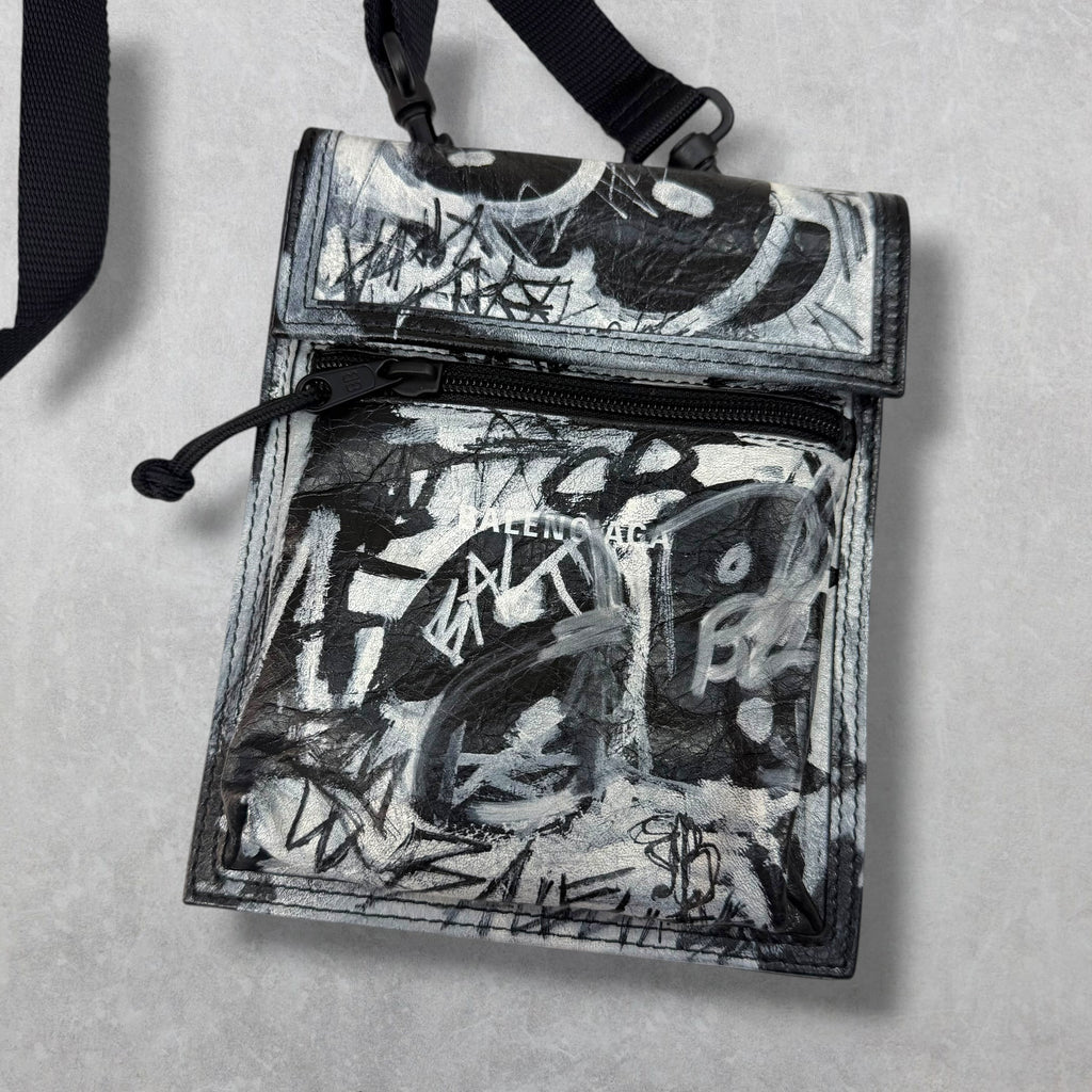 Balenciaga Agneau Arena Graffiti All Over Small Pouch