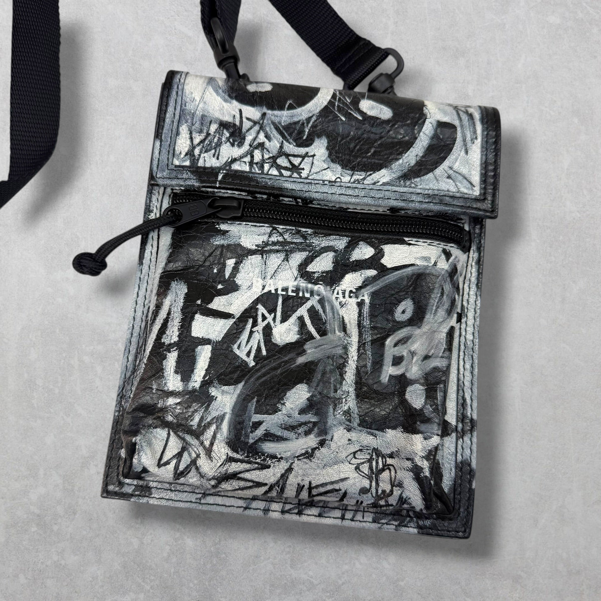 Balenciaga Agneau Arena Graffiti All Over Small Pouch