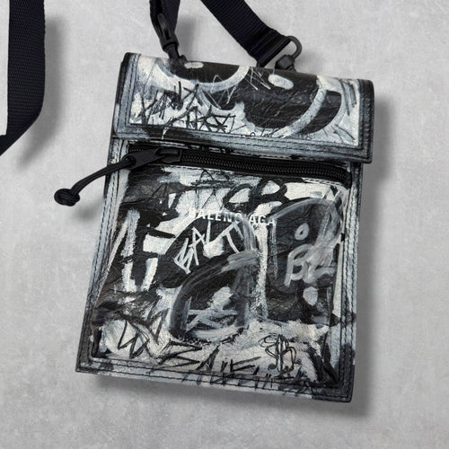 Balenciaga Agneau Arena Graffiti All Over Small Pouch