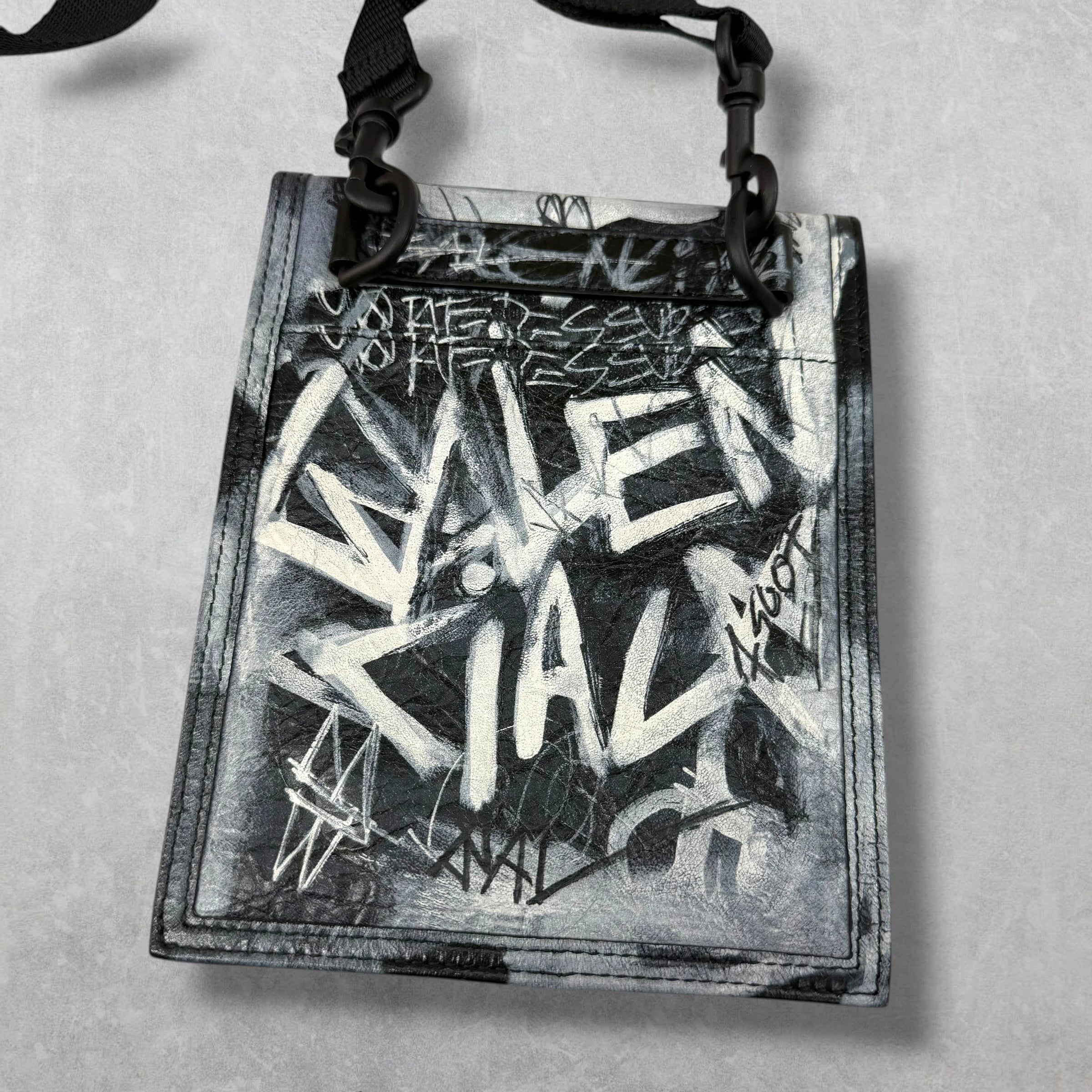 Balenciaga Agneau Arena Graffiti All Over Small Pouch
