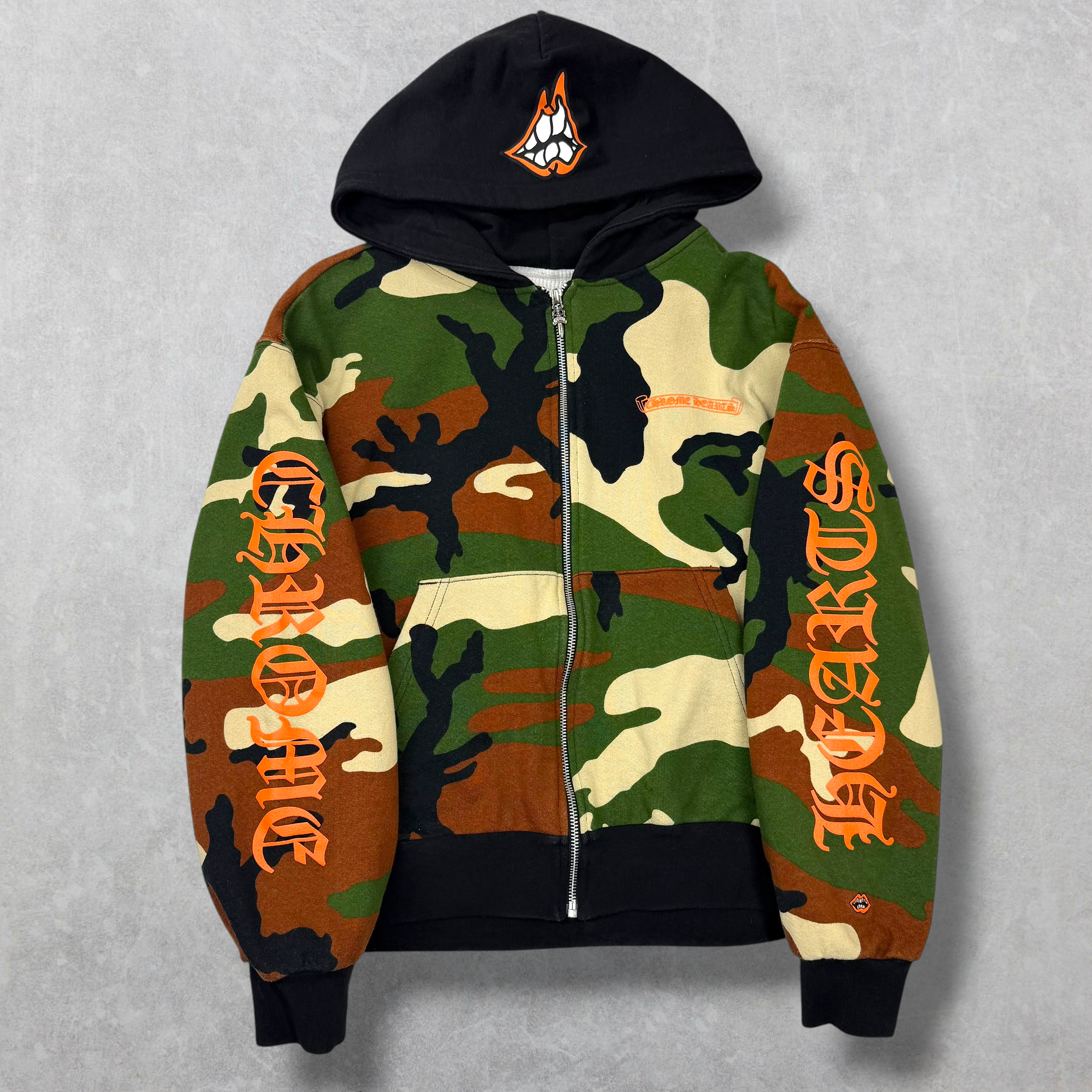 Chrome Hearts Matty Boy Caution Camo Thermal Zip Up S