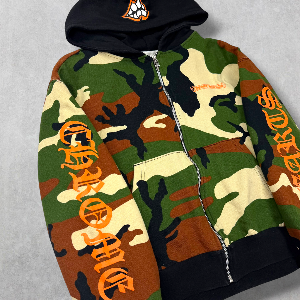 Chrome Hearts Matty Boy Caution Camo Thermal Zip Up S