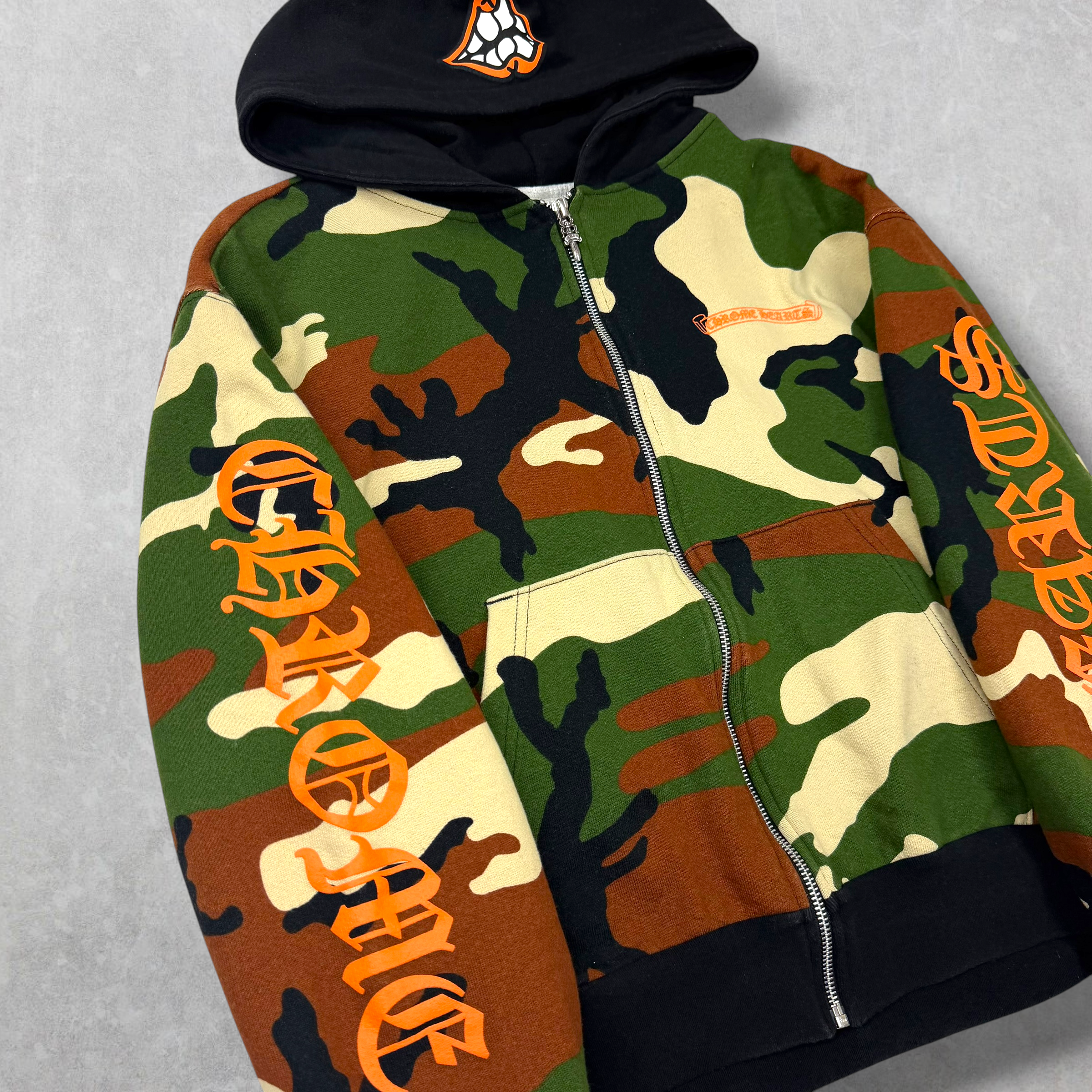 Chrome Hearts Matty Boy Caution Camo Thermal Zip Up S