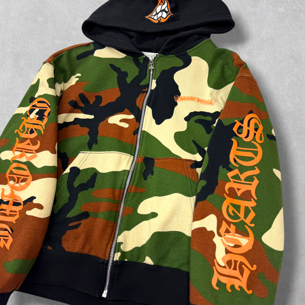Chrome Hearts Matty Boy Caution Camo Thermal Zip Up S
