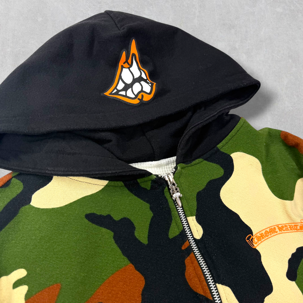 Chrome Hearts Matty Boy Caution Camo Thermal Zip Up S