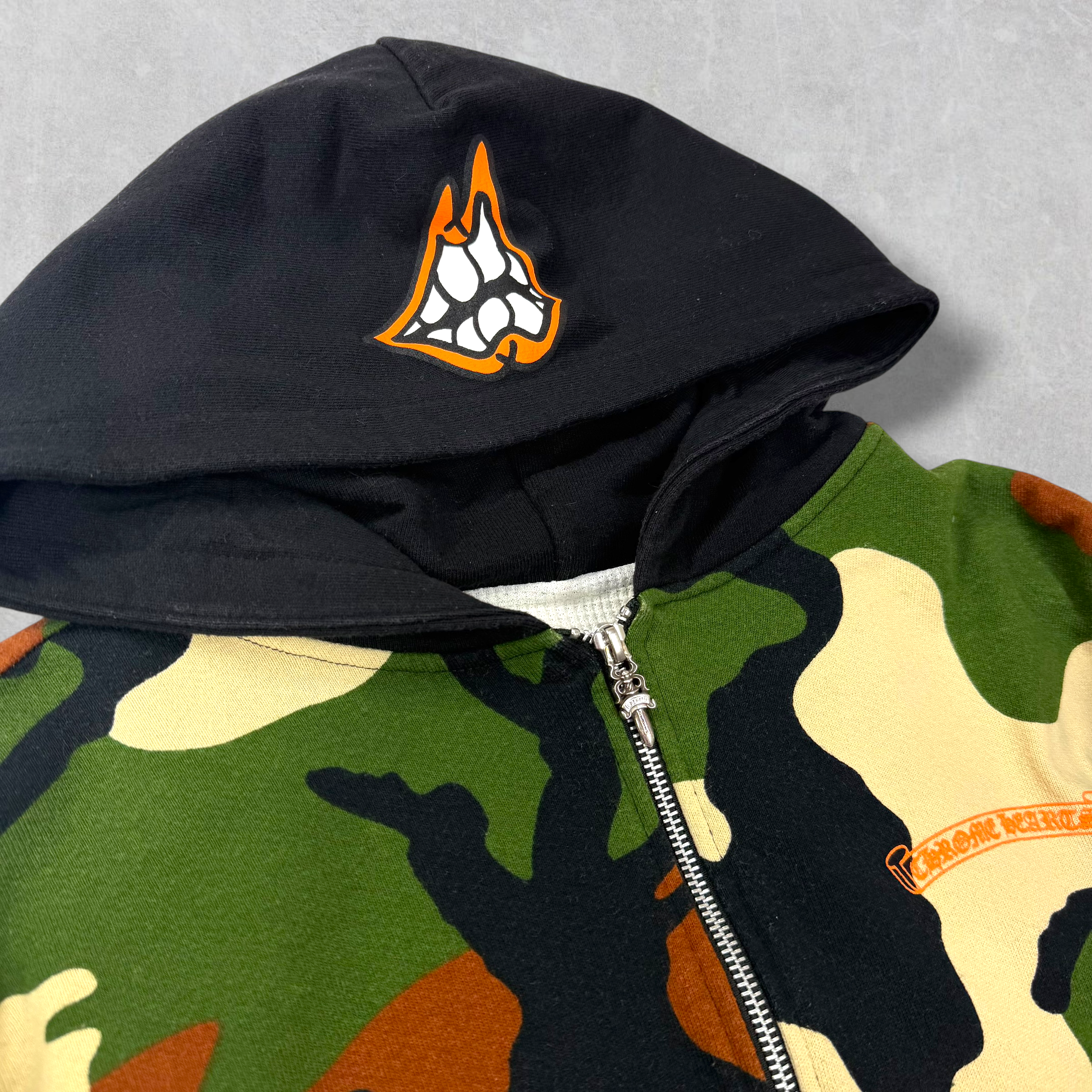 Chrome Hearts Matty Boy Caution Camo Thermal Zip Up S