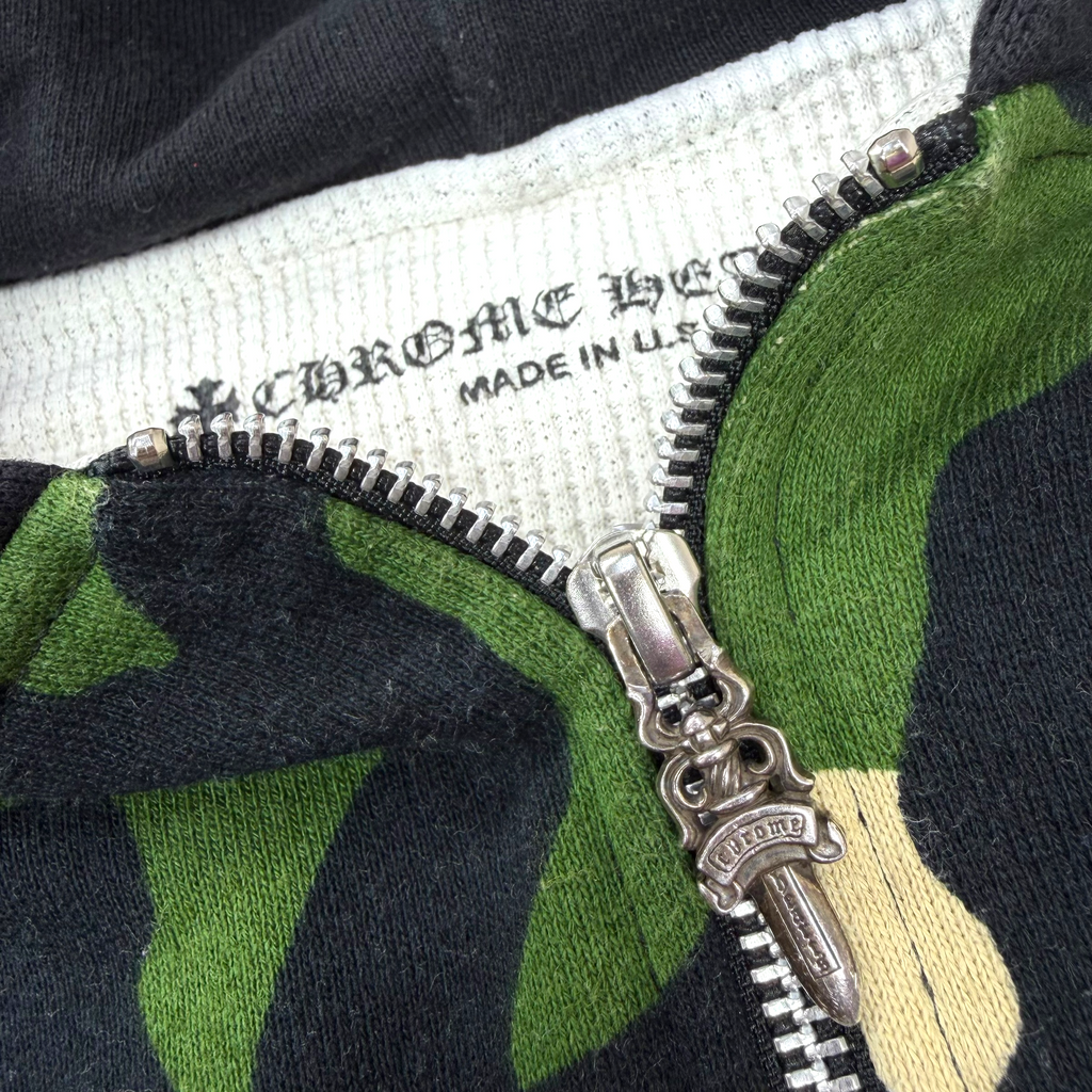 Chrome Hearts Matty Boy Caution Camo Thermal Zip Up S