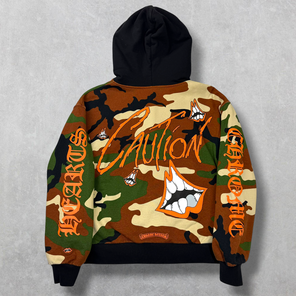 Chrome Hearts Matty Boy Caution Camo Thermal Zip Up S