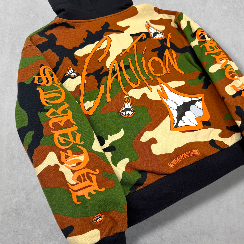 Chrome Hearts Matty Boy Caution Camo Thermal Zip Up S
