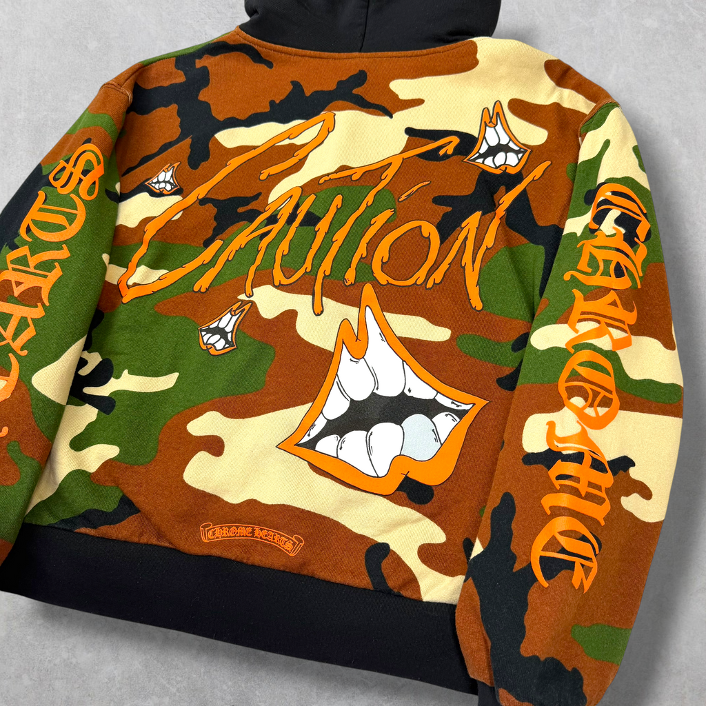 Chrome Hearts Matty Boy Caution Camo Thermal Zip Up S