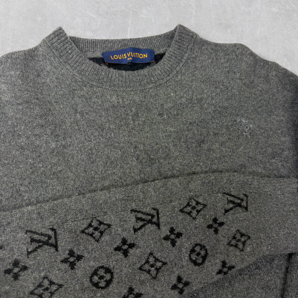 Louis Vuitton Half & Half Monogram Cashmere Crewneck Sweater M