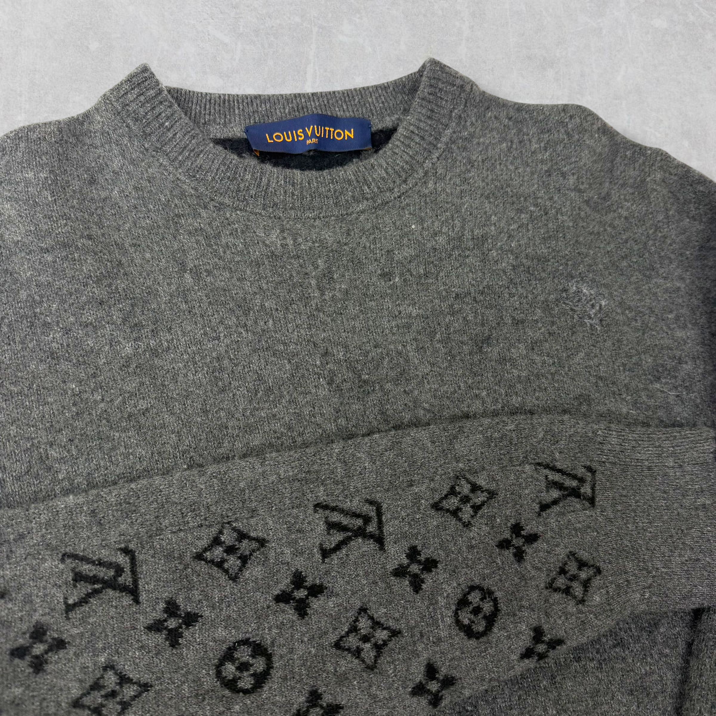 Louis Vuitton Half & Half Monogram Cashmere Crewneck Sweater M