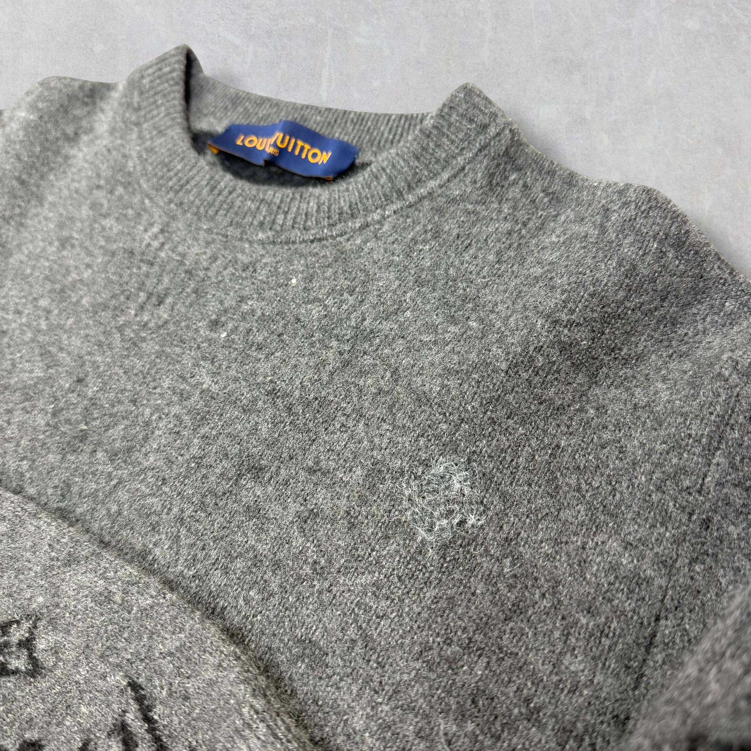 Louis Vuitton Half & Half Monogram Cashmere Crewneck Sweater M