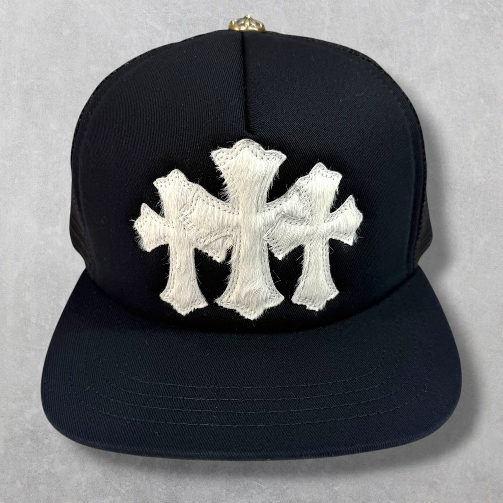 Chrome Hearts Pony Hair Cemetery Cross Trucker