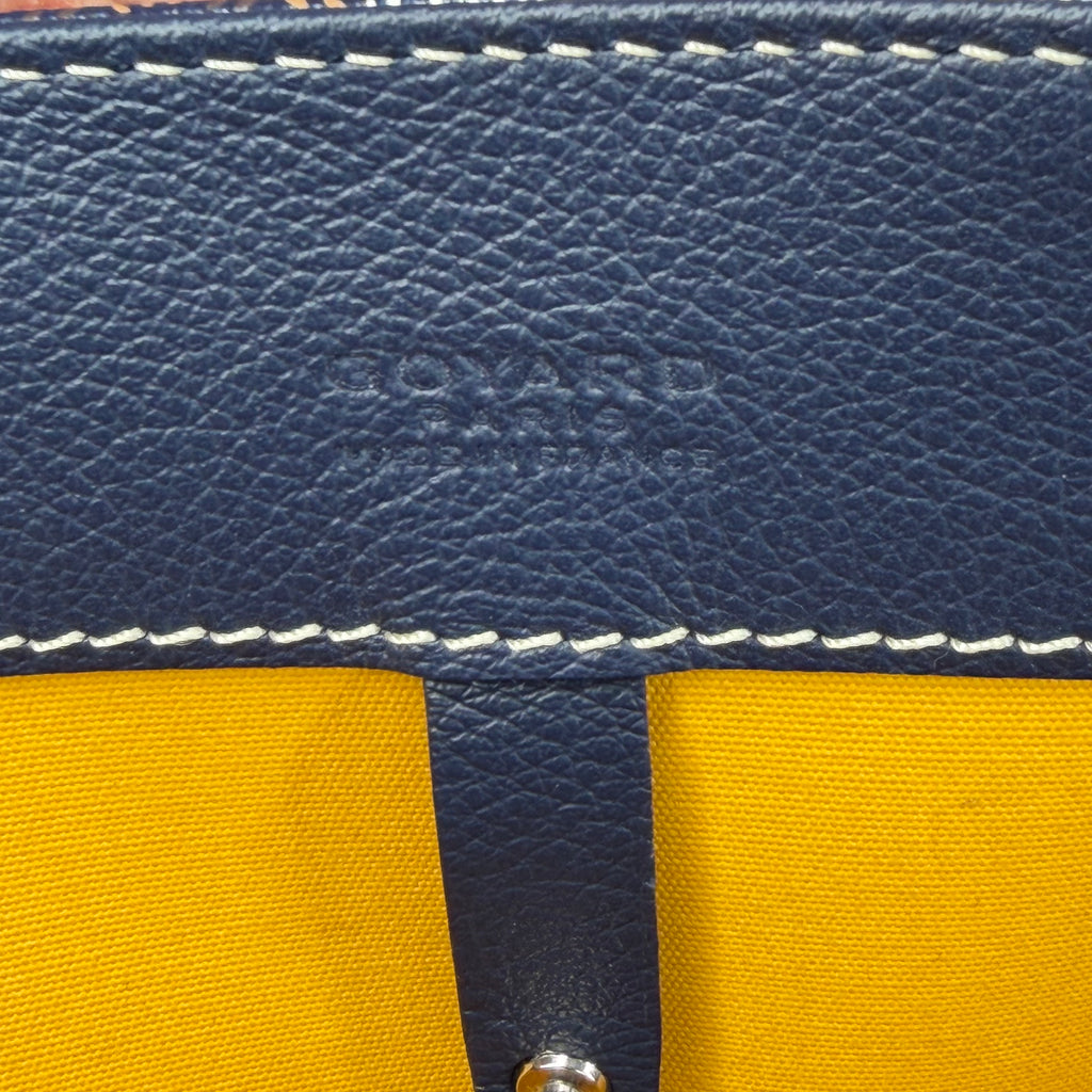 Goyard Navy Blue Voltaire Tote w/ Sangle MM Strap