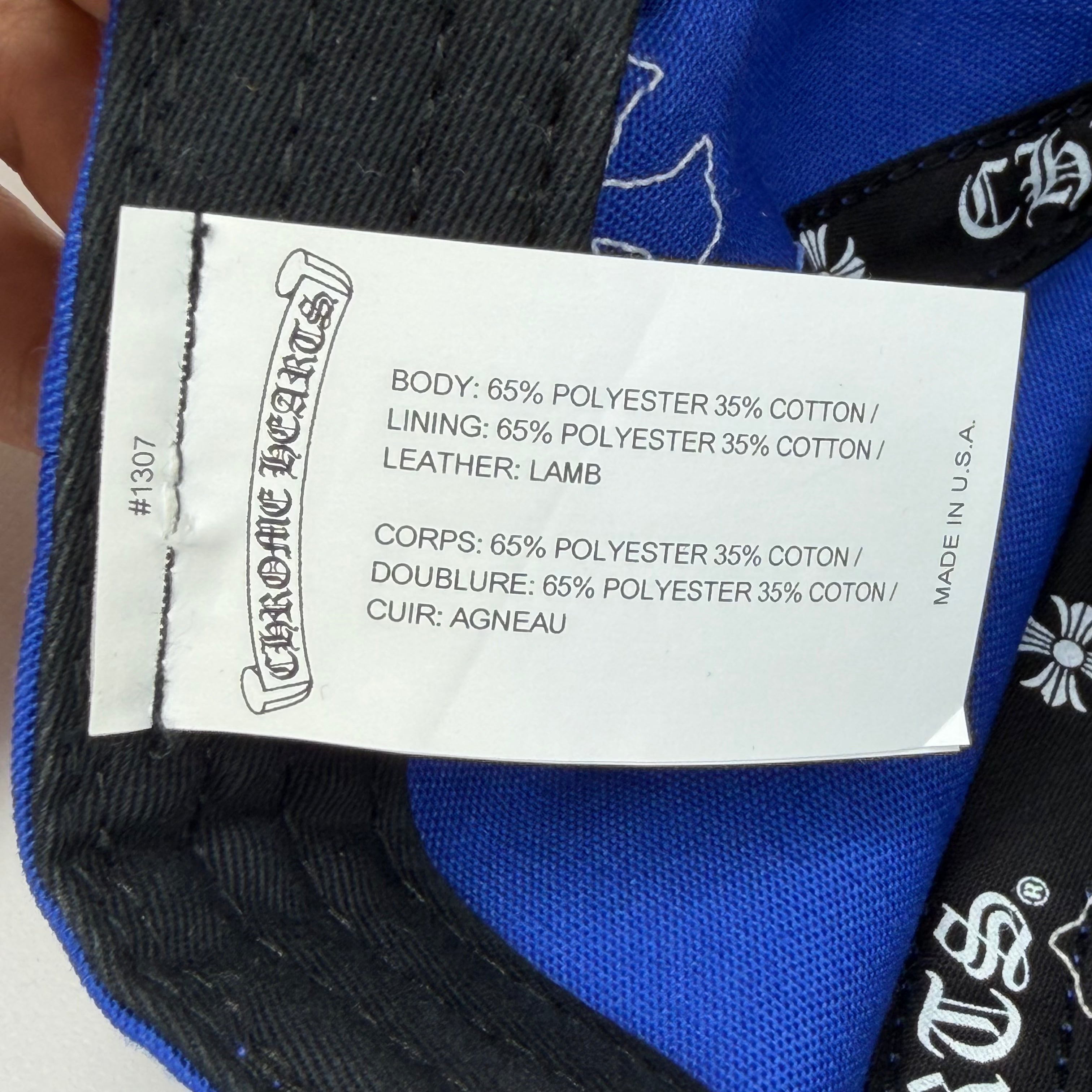 Chrome Hearts Blue/White Cross Patch Hat