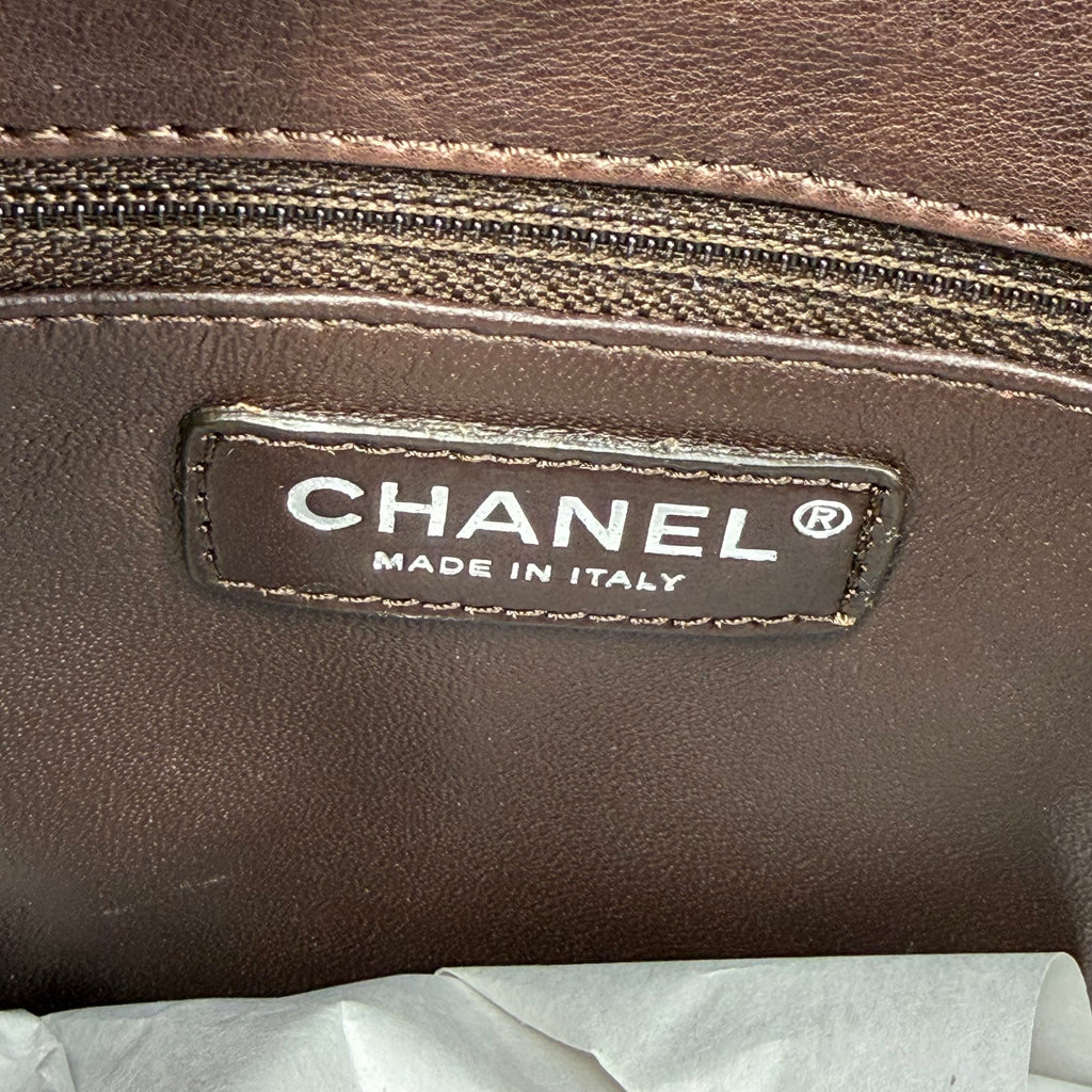 Chanel Brown Caviar Quilted Grand Shopping Tote