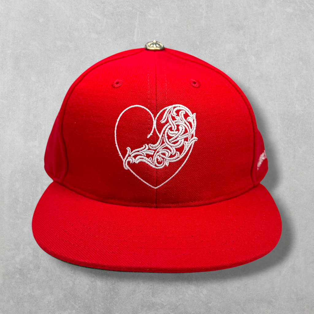 Chrome Hearts Vine Heart Fitted Hat Red 7 3/8