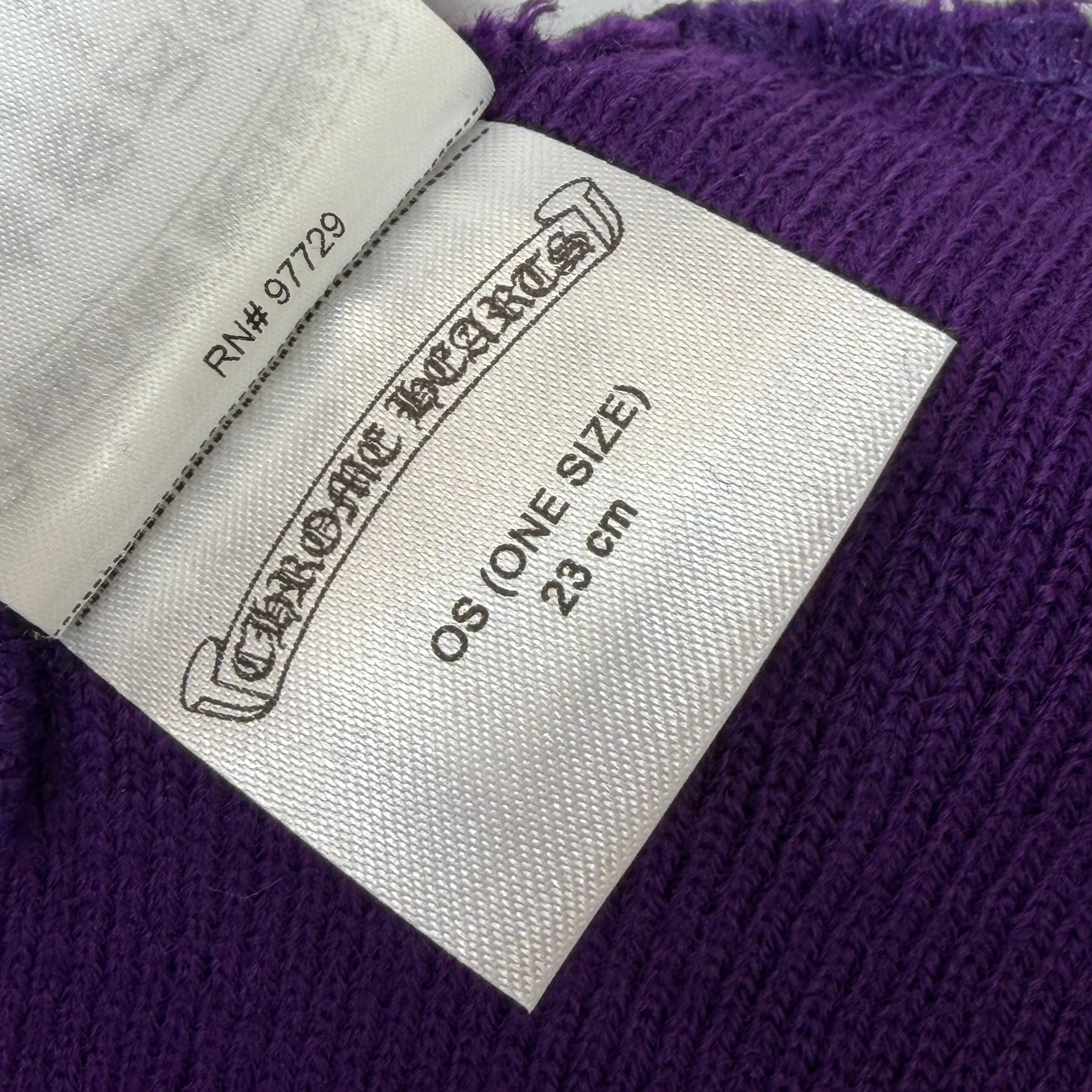 Chrome Hearts Red Triple Cross Purple Beanie