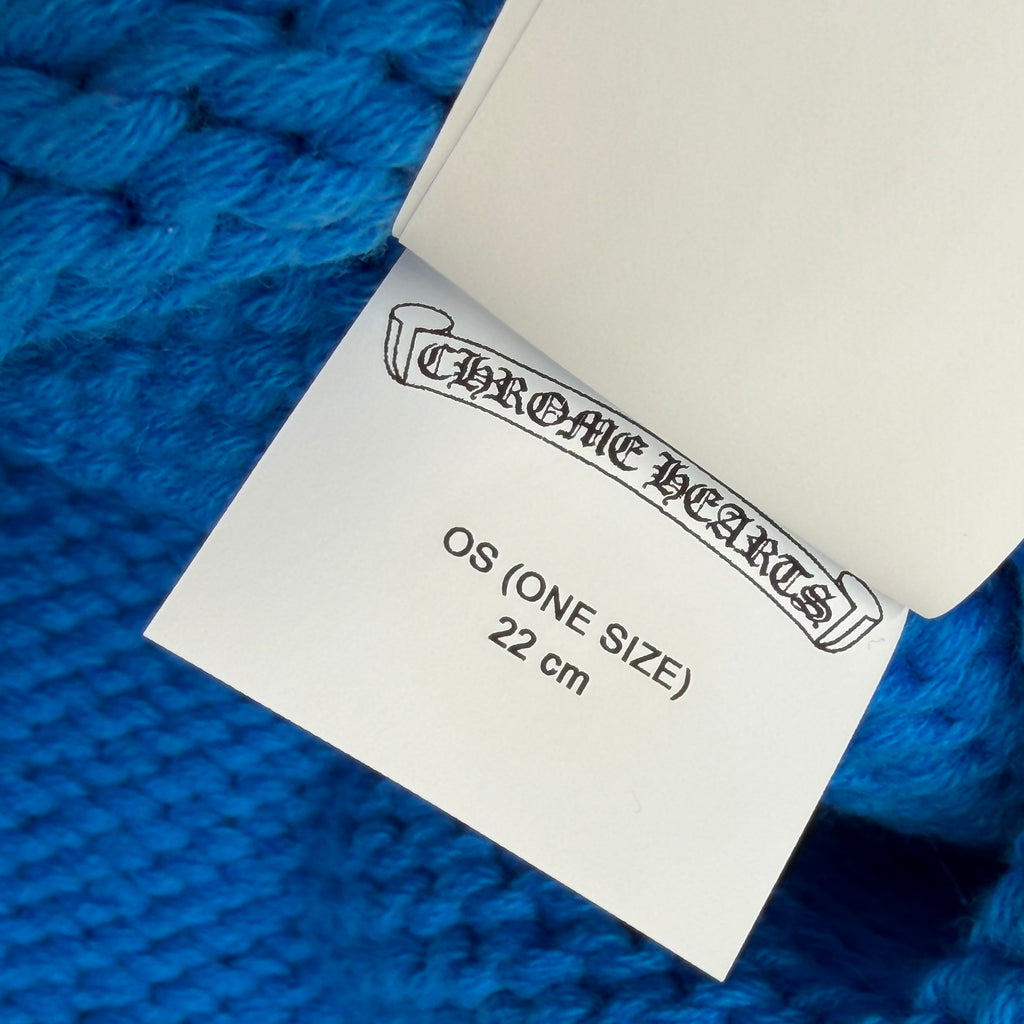 Chrome Heart Purple Cross Patch Blue Cashmere Beanie
