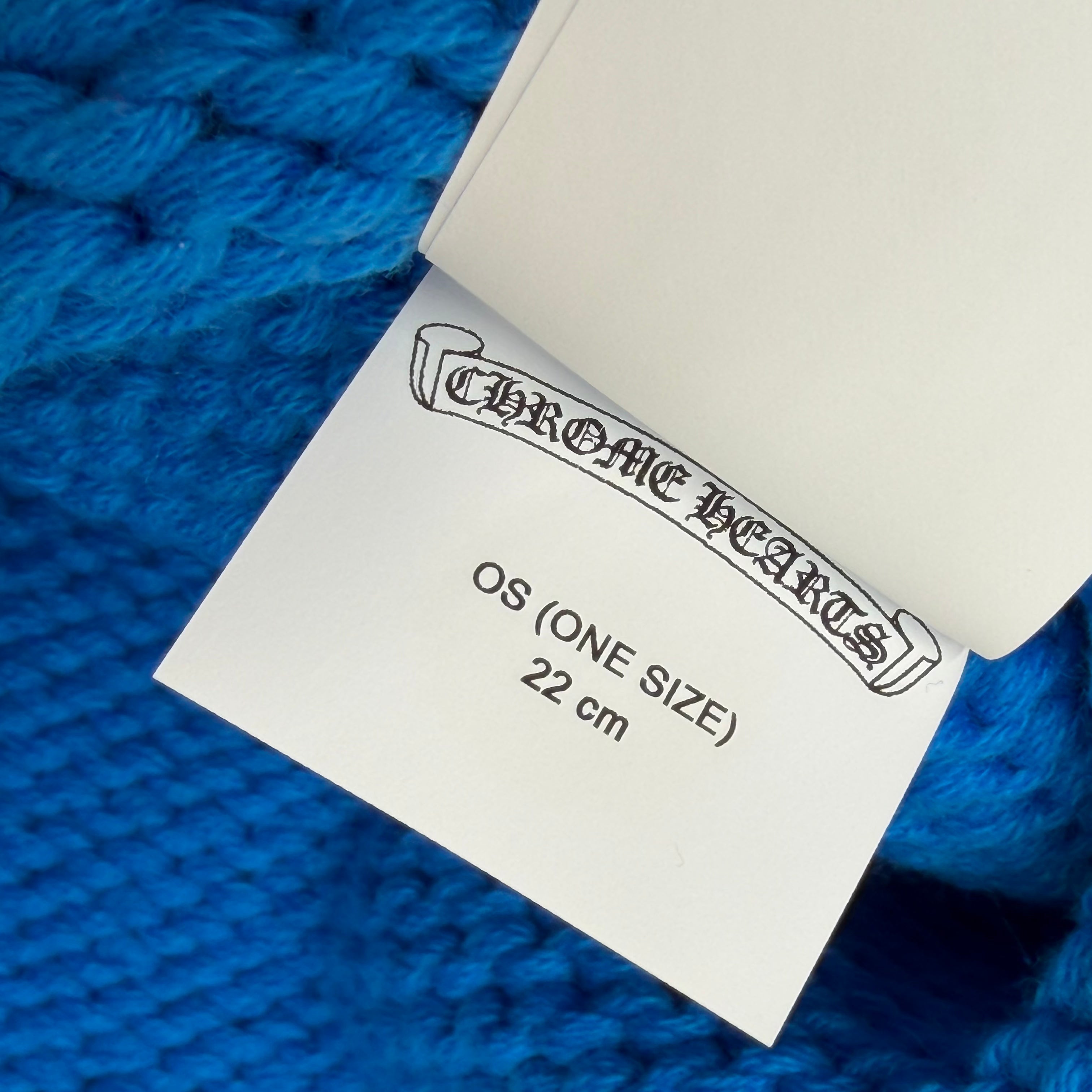 Chrome Heart Purple Cross Patch Blue Cashmere Beanie