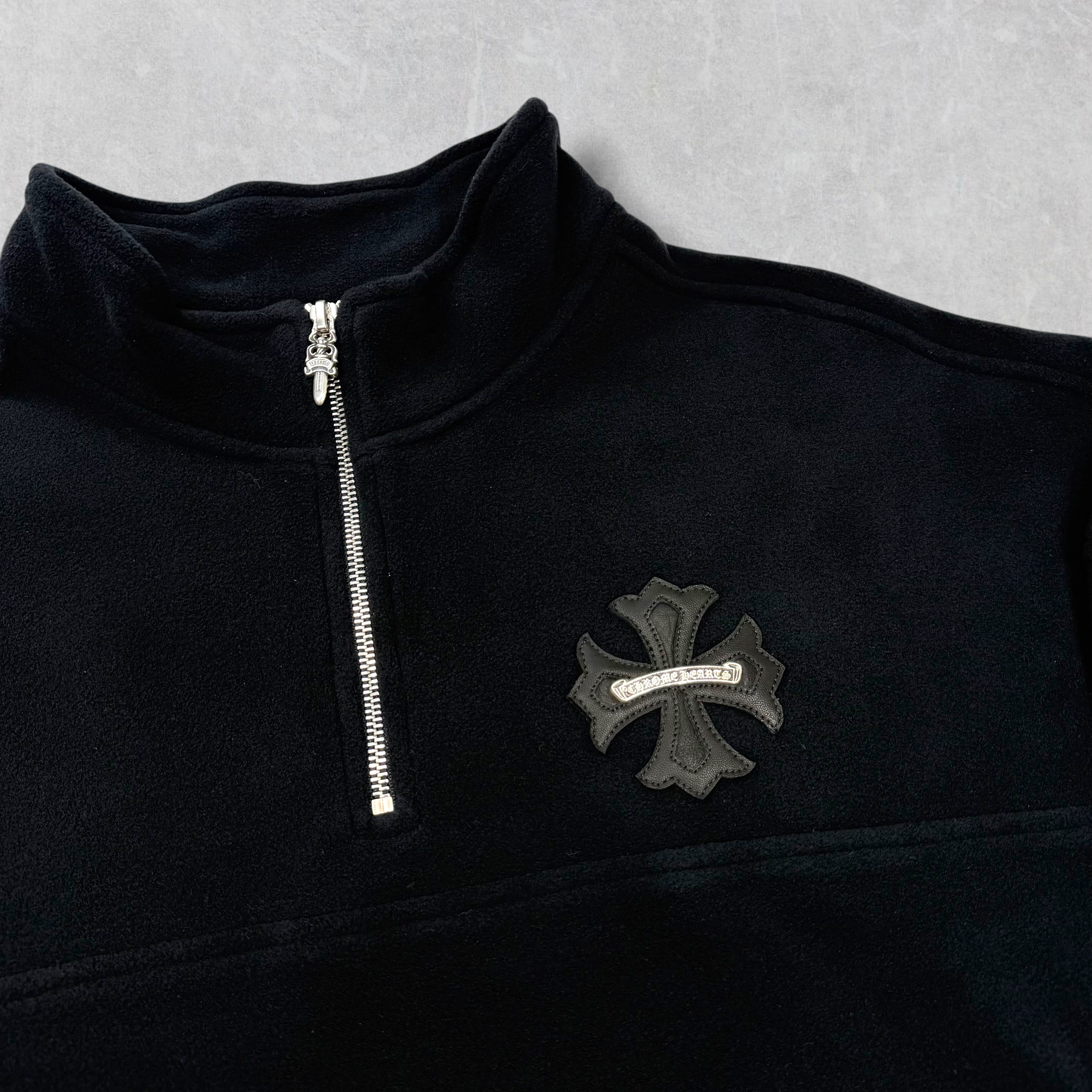 Chrome Hearts Plus Cross Patch Quarter-Zip Fleece L