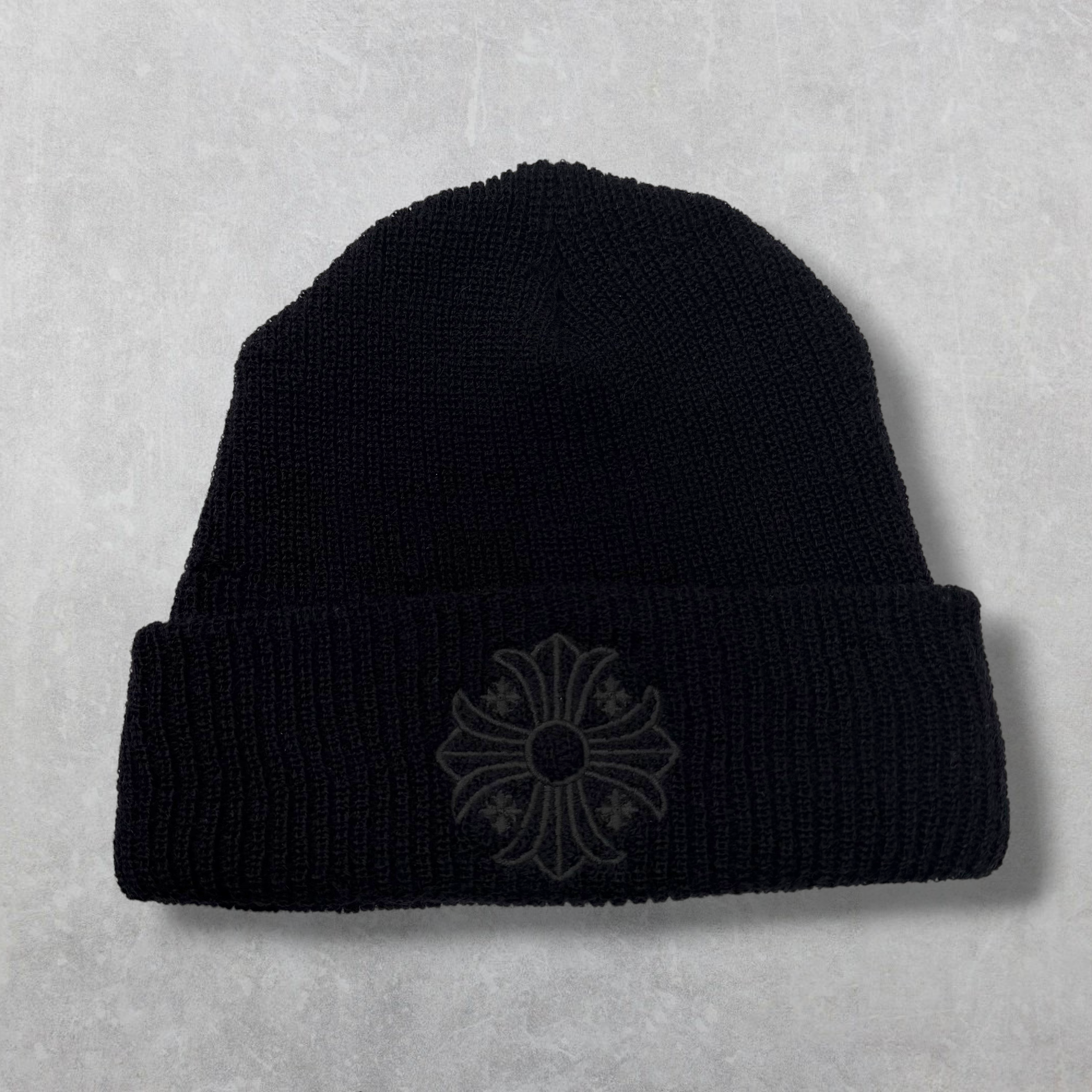 Chrome Hearts Plus Cross Beanie Tonal Black
