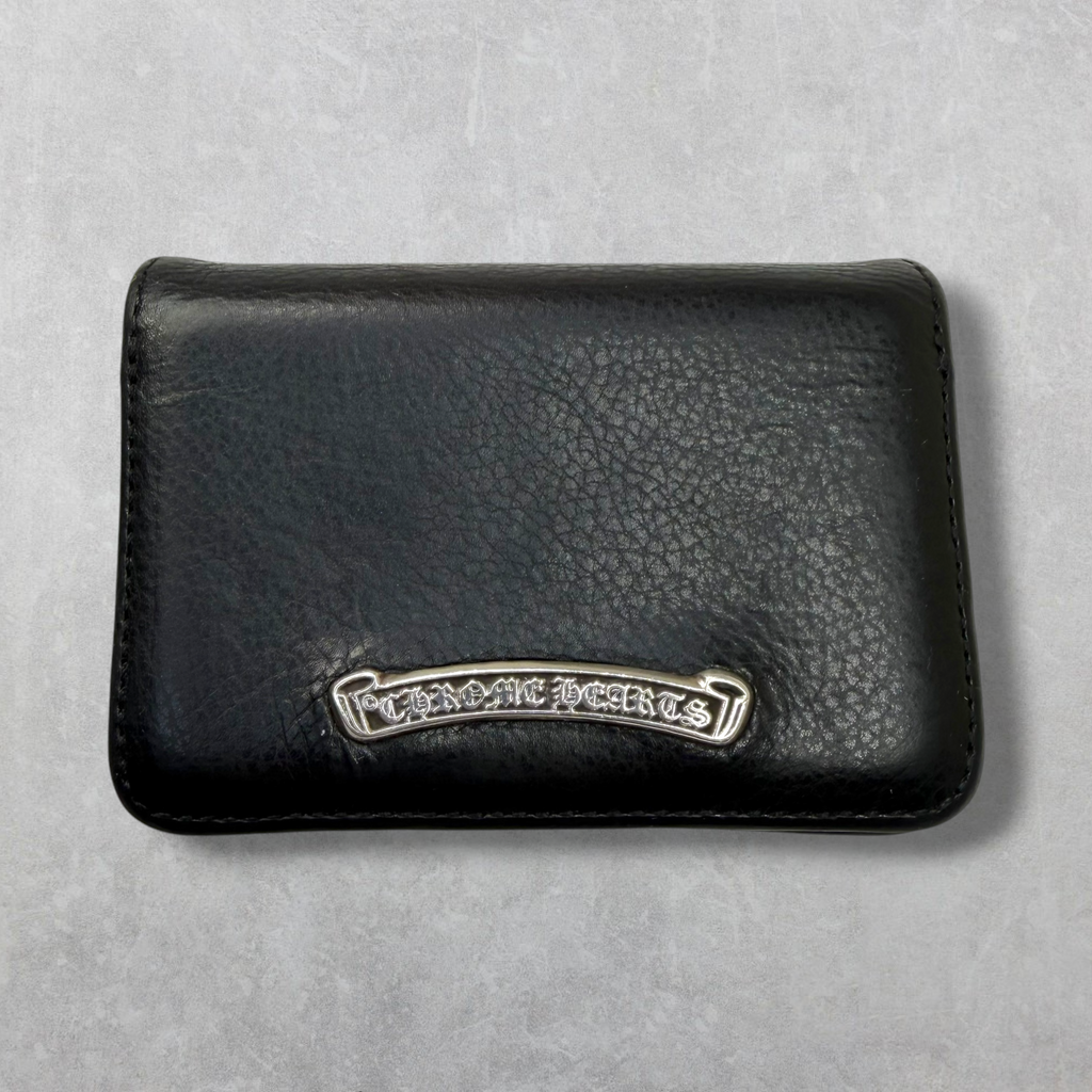 Chrome Hearts Silver Scroll Logo Card Case