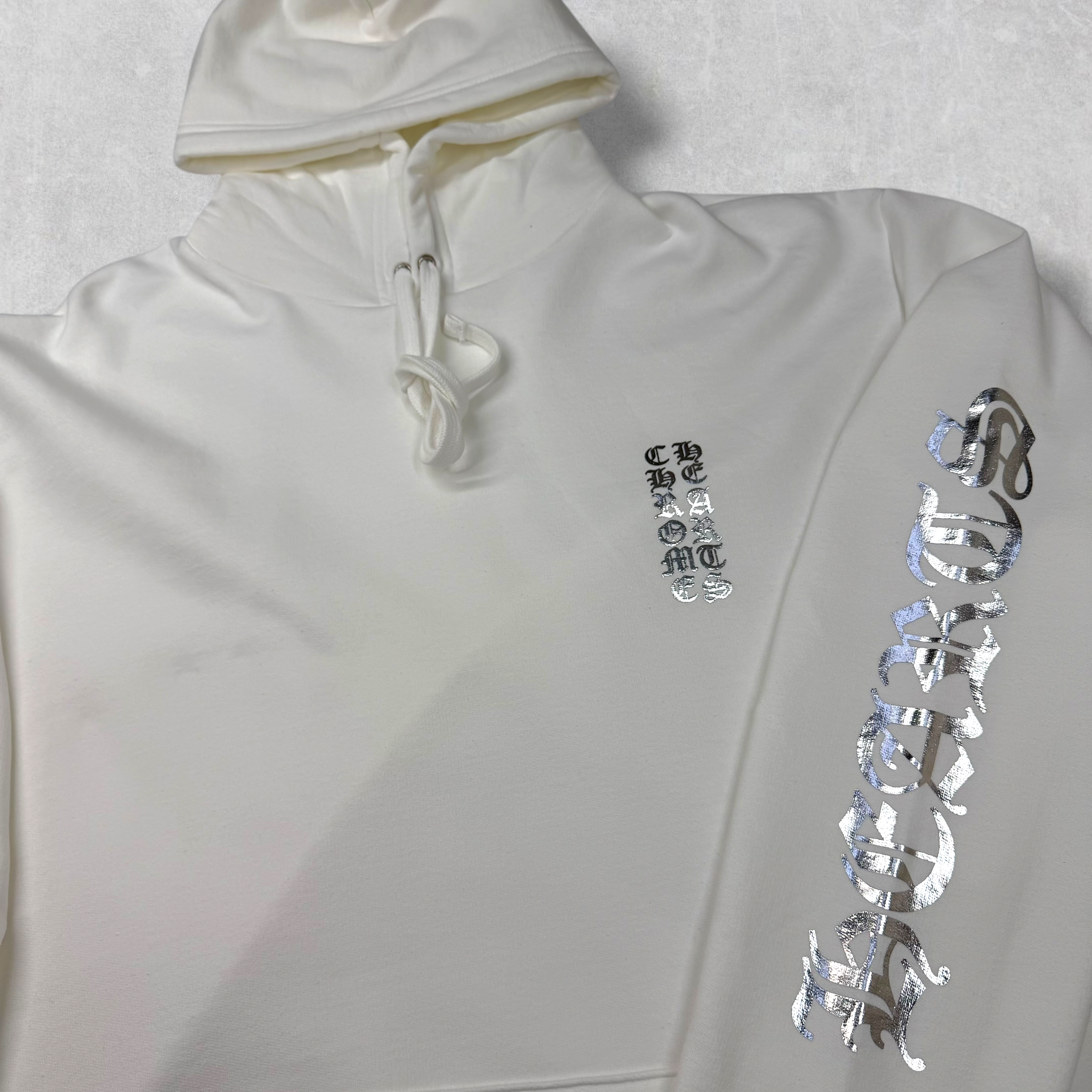 Chrome Hearts Silver Foil Hoodie White XXL