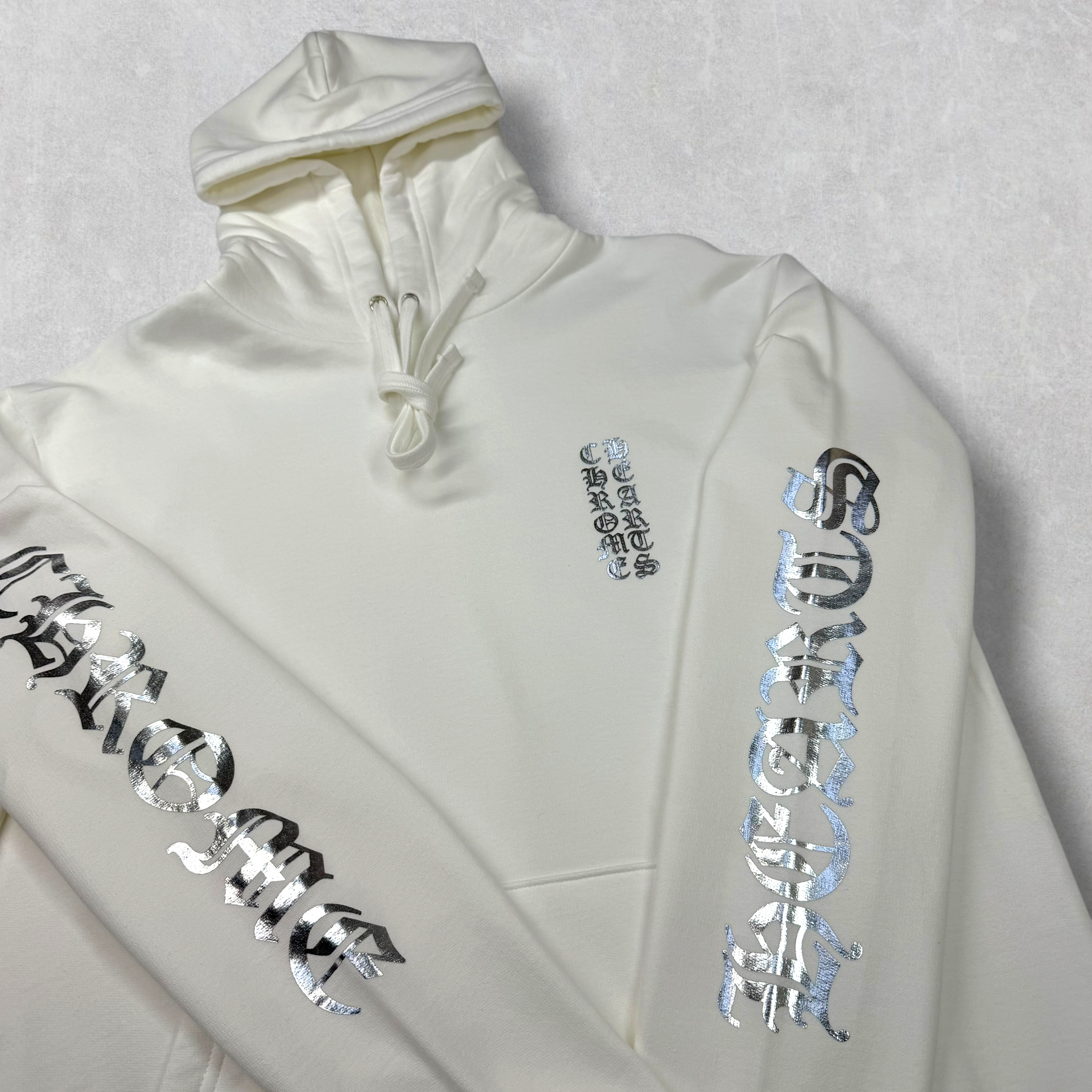 Chrome Hearts Silver Foil Hoodie White M